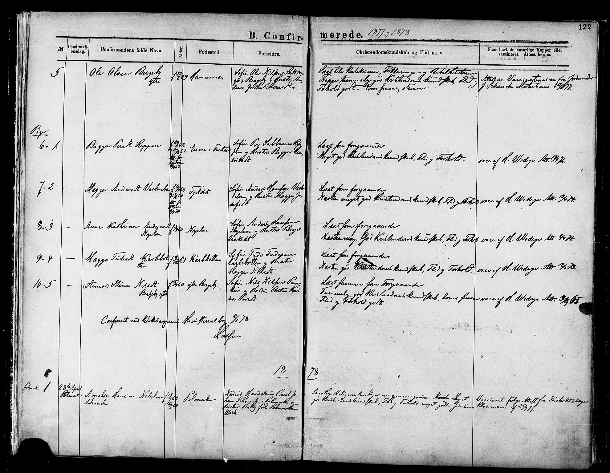 Nesseby sokneprestkontor, SATØ/S-1330/H/Ha/L0004kirke: Parish register (official) no. 4, 1877-1884, p. 122