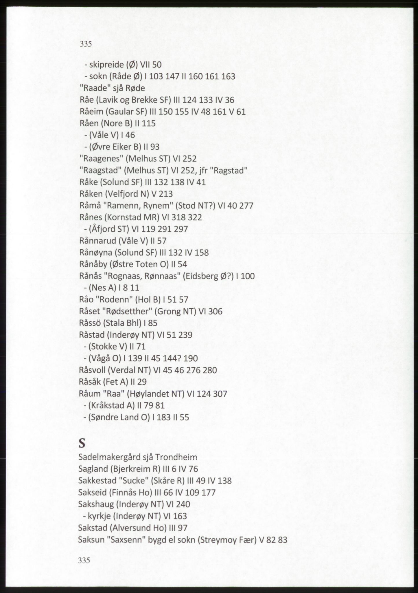 Publikasjoner utgitt av Arkivverket, PUBL/PUBL-001/C/0009: Stedsnavnregister, 1548-1567, p. 335