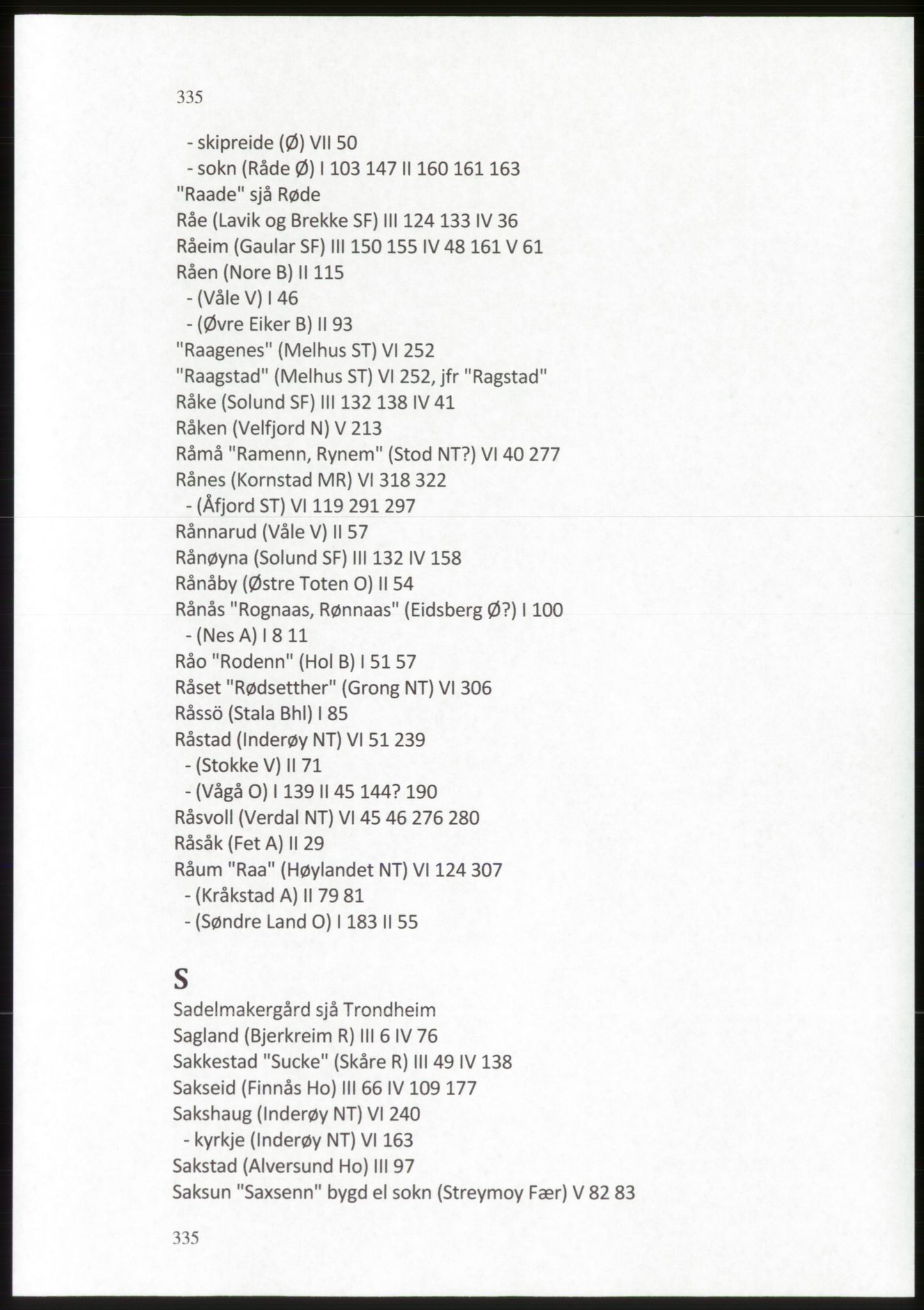 Publikasjoner utgitt av Arkivverket, PUBL/PUBL-001/C/0009: Stedsnavnregister, 1548-1567, p. 335