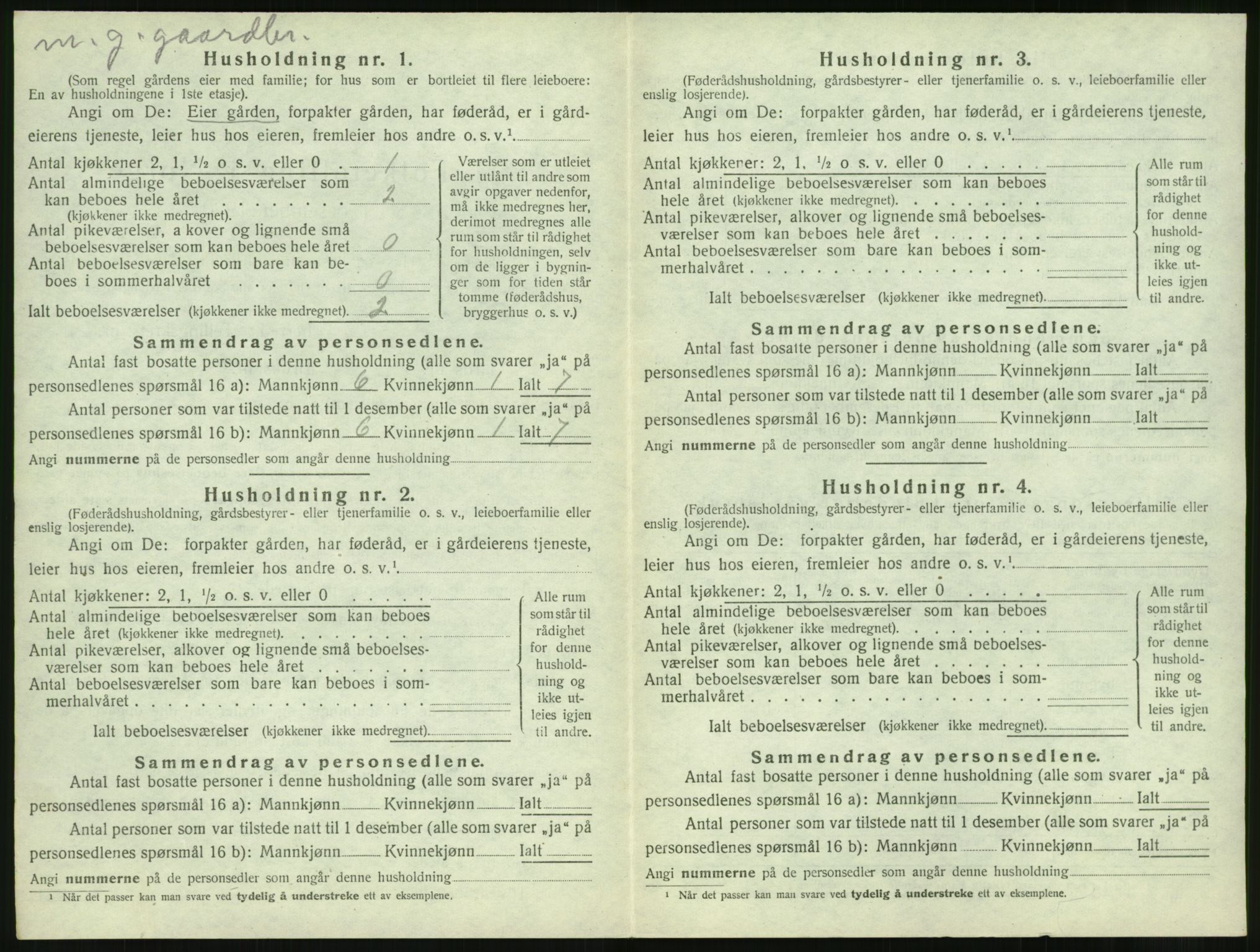 SAT, 1920 census for Vatne, 1920, p. 565