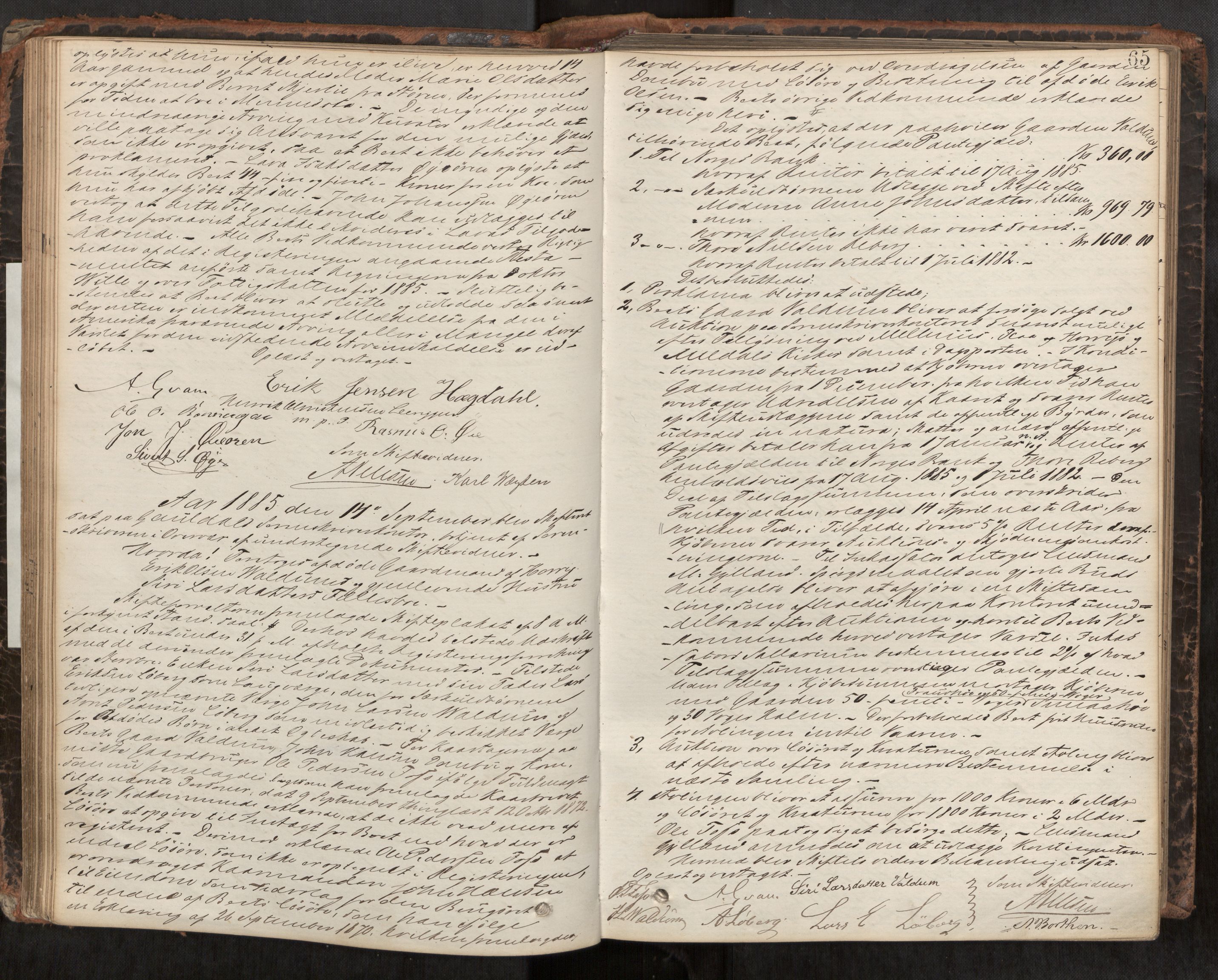 Gauldal sorenskriveri, AV/SAT-A-0014/1/3/3B/L0003: Skiftebehandlingsprotokoll, 1881-1896, p. 65