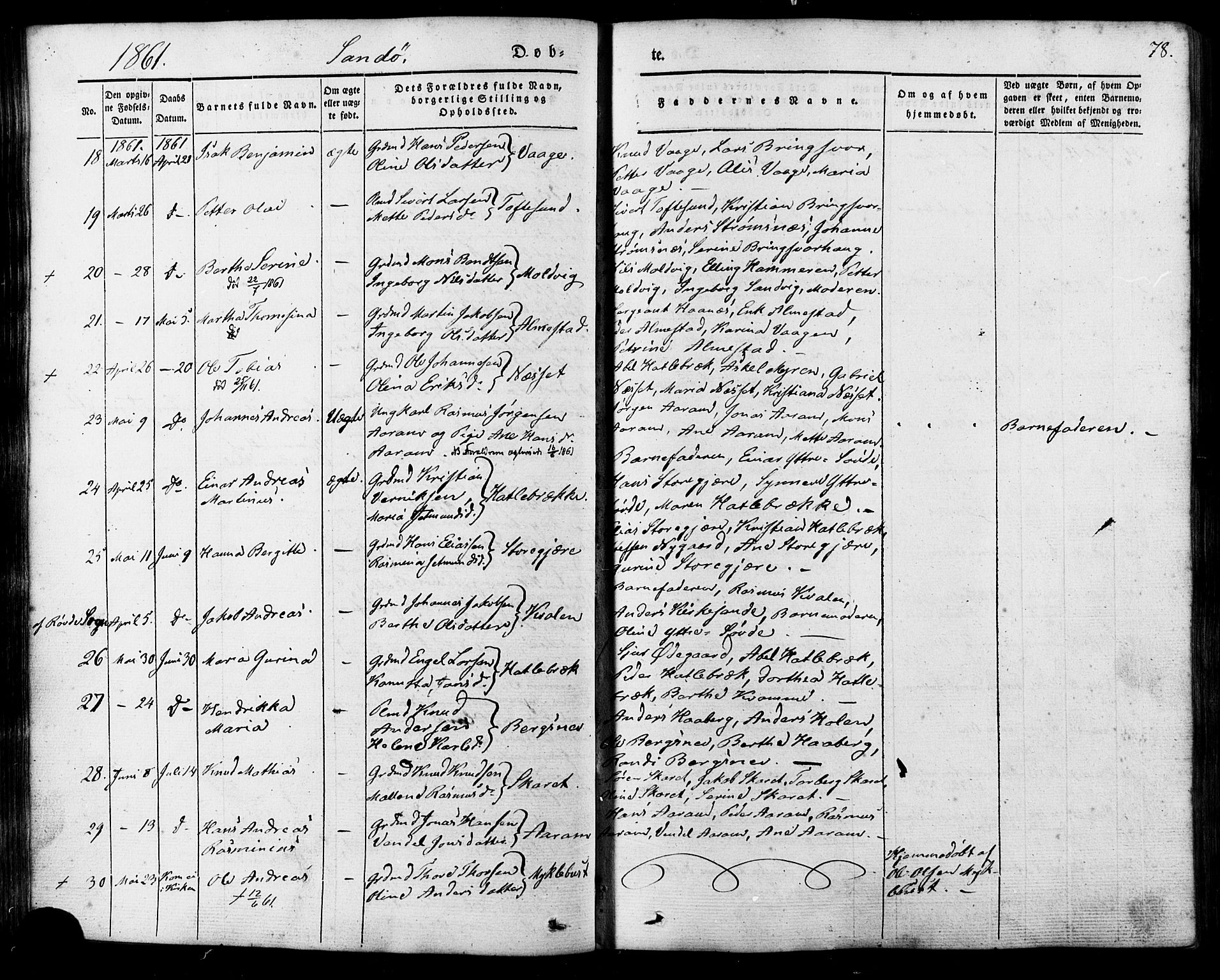 Ministerialprotokoller, klokkerbøker og fødselsregistre - Møre og Romsdal, AV/SAT-A-1454/503/L0034: Parish register (official) no. 503A02, 1841-1884, p. 78