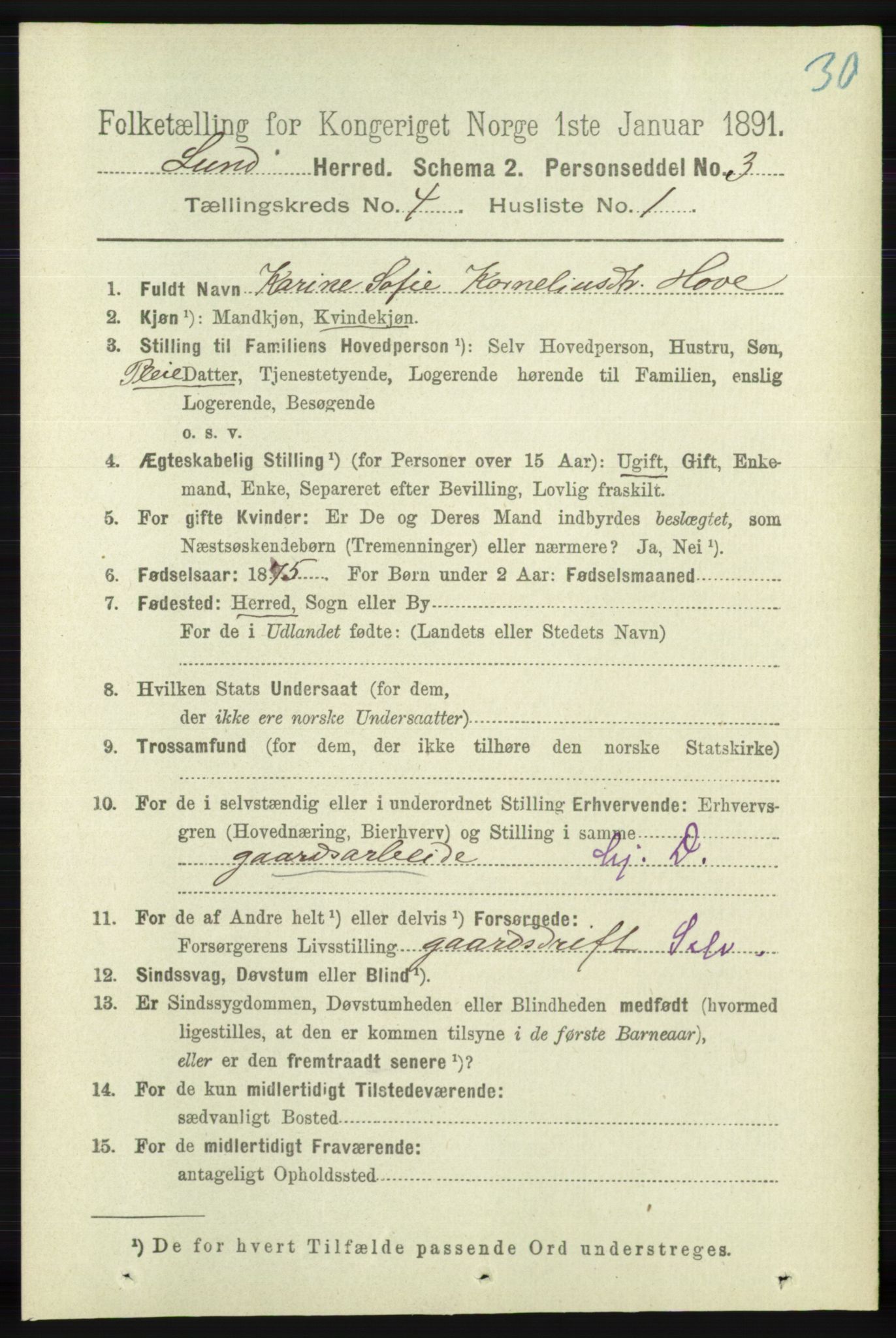 RA, 1891 census for 1112 Lund, 1891, p. 1273