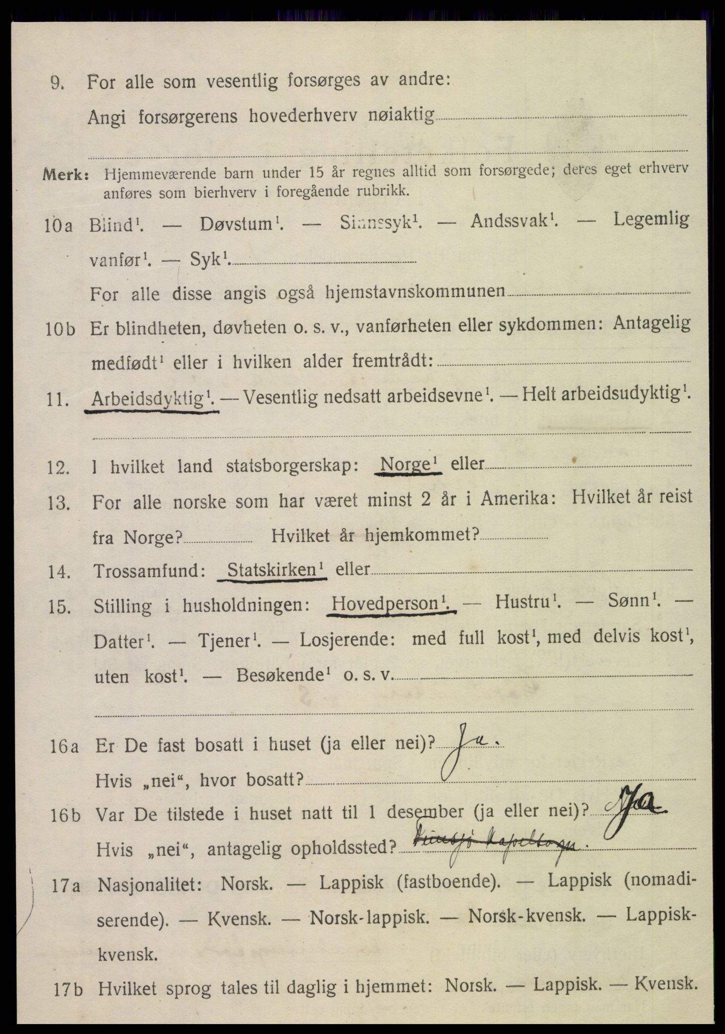 SAT, 1920 census for Nordli, 1920, p. 1408