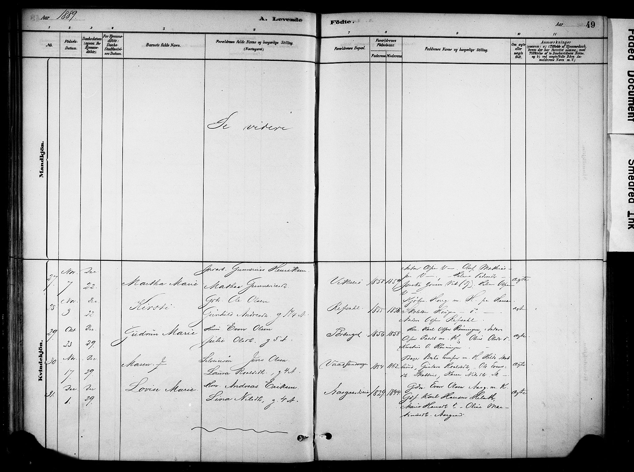 Stange prestekontor, AV/SAH-PREST-002/K/L0018: Parish register (official) no. 18, 1880-1896, p. 49