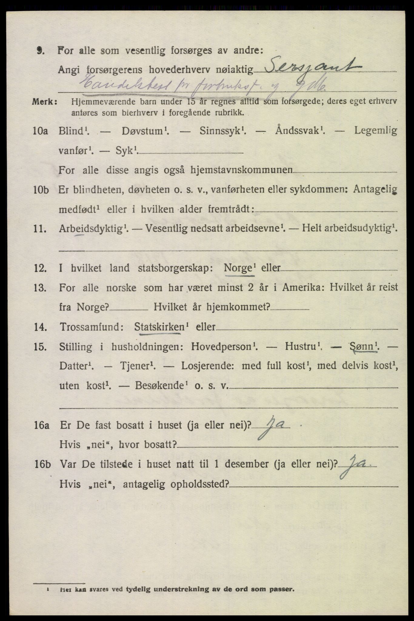 SAK, 1920 census for Søgne, 1920, p. 2462