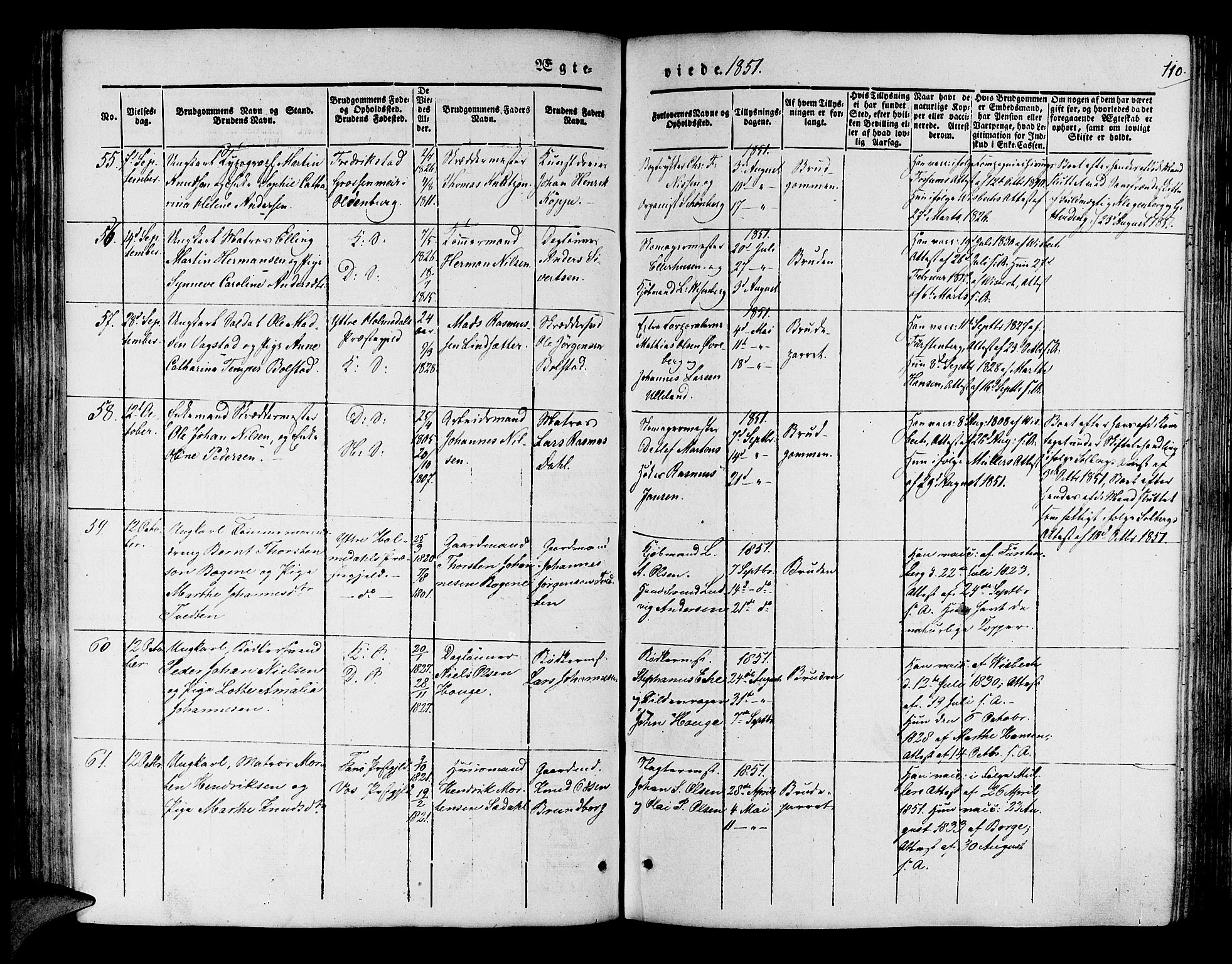 Korskirken sokneprestembete, SAB/A-76101/H/Hab: Parish register (copy) no. D 1, 1840-1867, p. 110