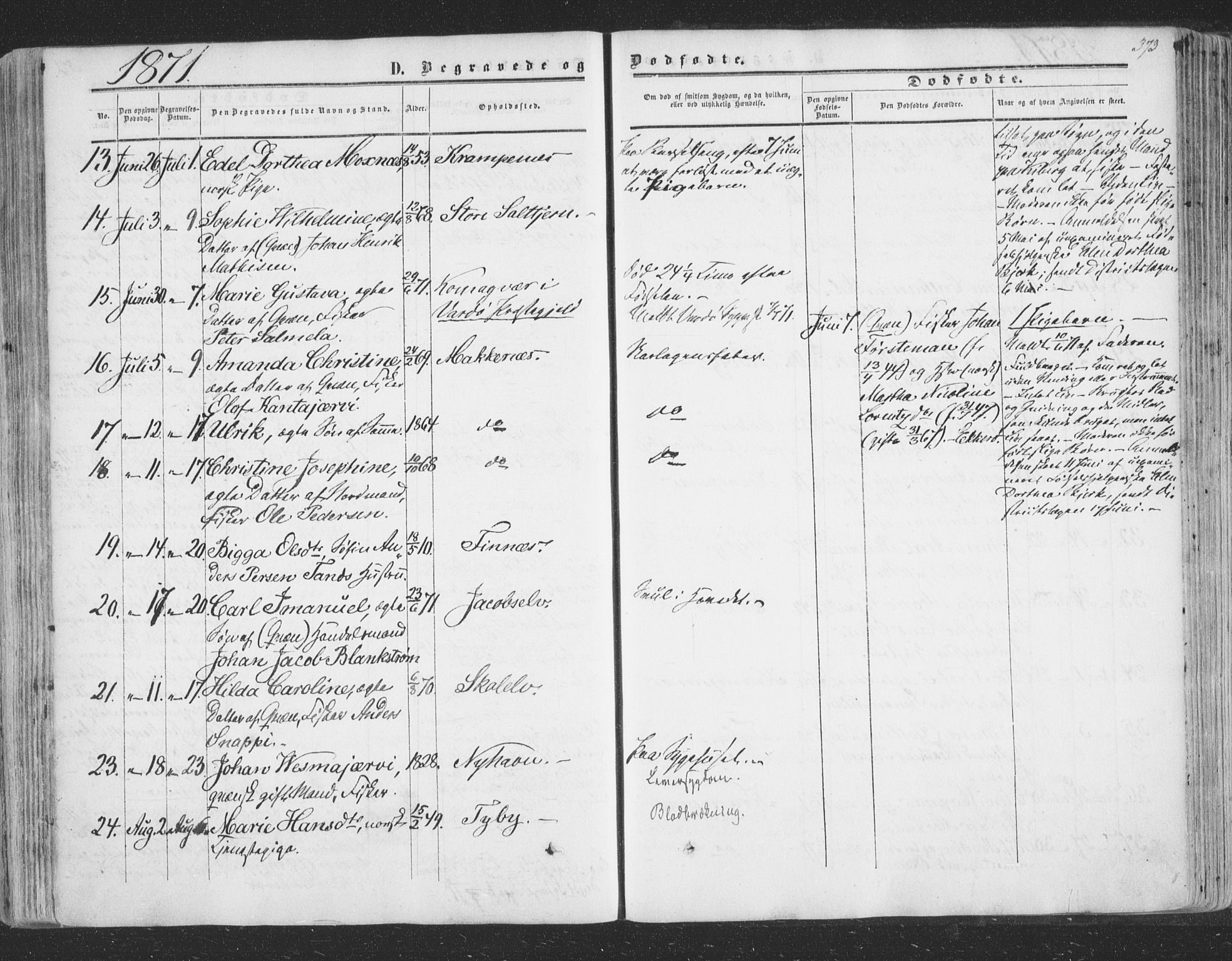 Vadsø sokneprestkontor, SATØ/S-1325/H/Ha/L0004kirke: Parish register (official) no. 4, 1854-1880, p. 373