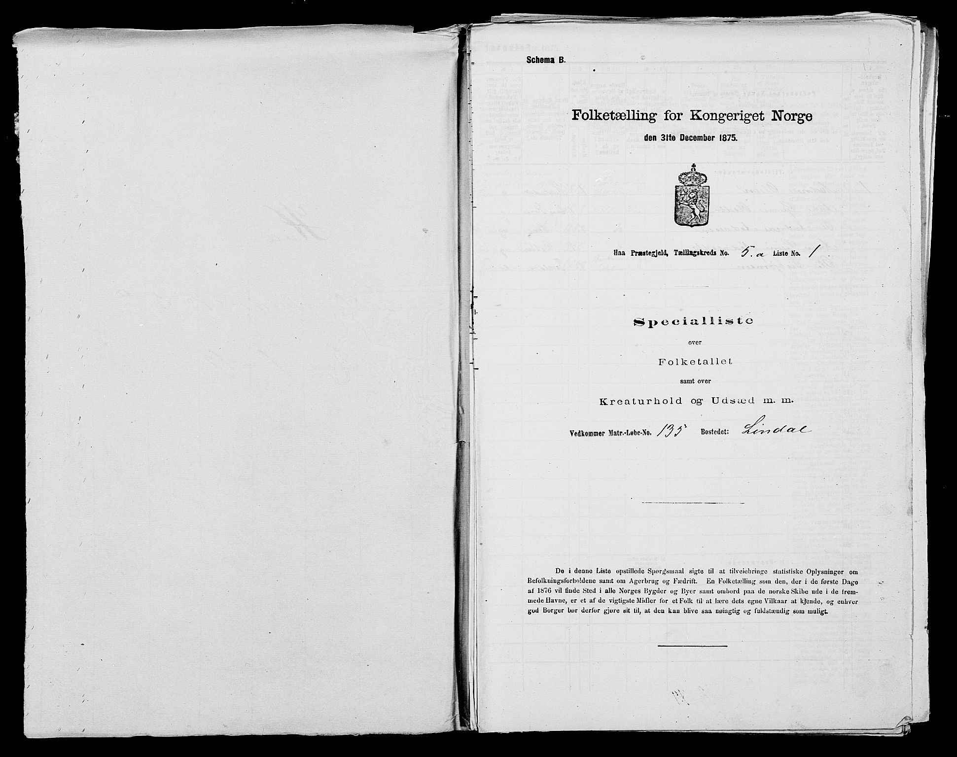 SAST, 1875 census for 1119P Hå, 1875, p. 554