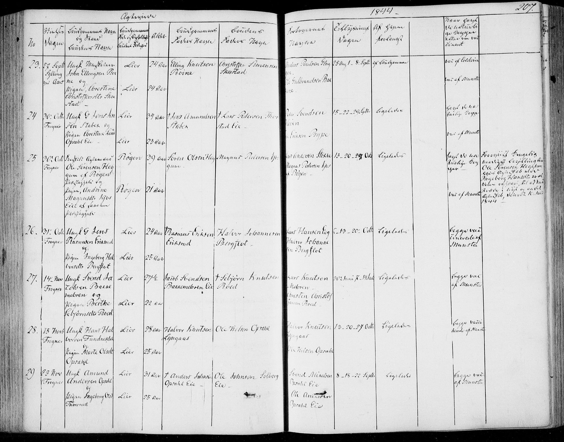 Lier kirkebøker, AV/SAKO-A-230/F/Fa/L0011: Parish register (official) no. I 11, 1843-1854, p. 207