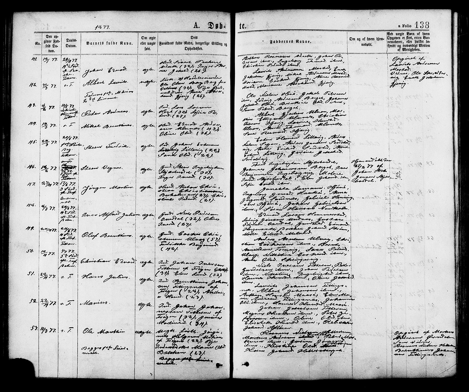 Ministerialprotokoller, klokkerbøker og fødselsregistre - Sør-Trøndelag, AV/SAT-A-1456/634/L0532: Parish register (official) no. 634A08, 1871-1881, p. 138