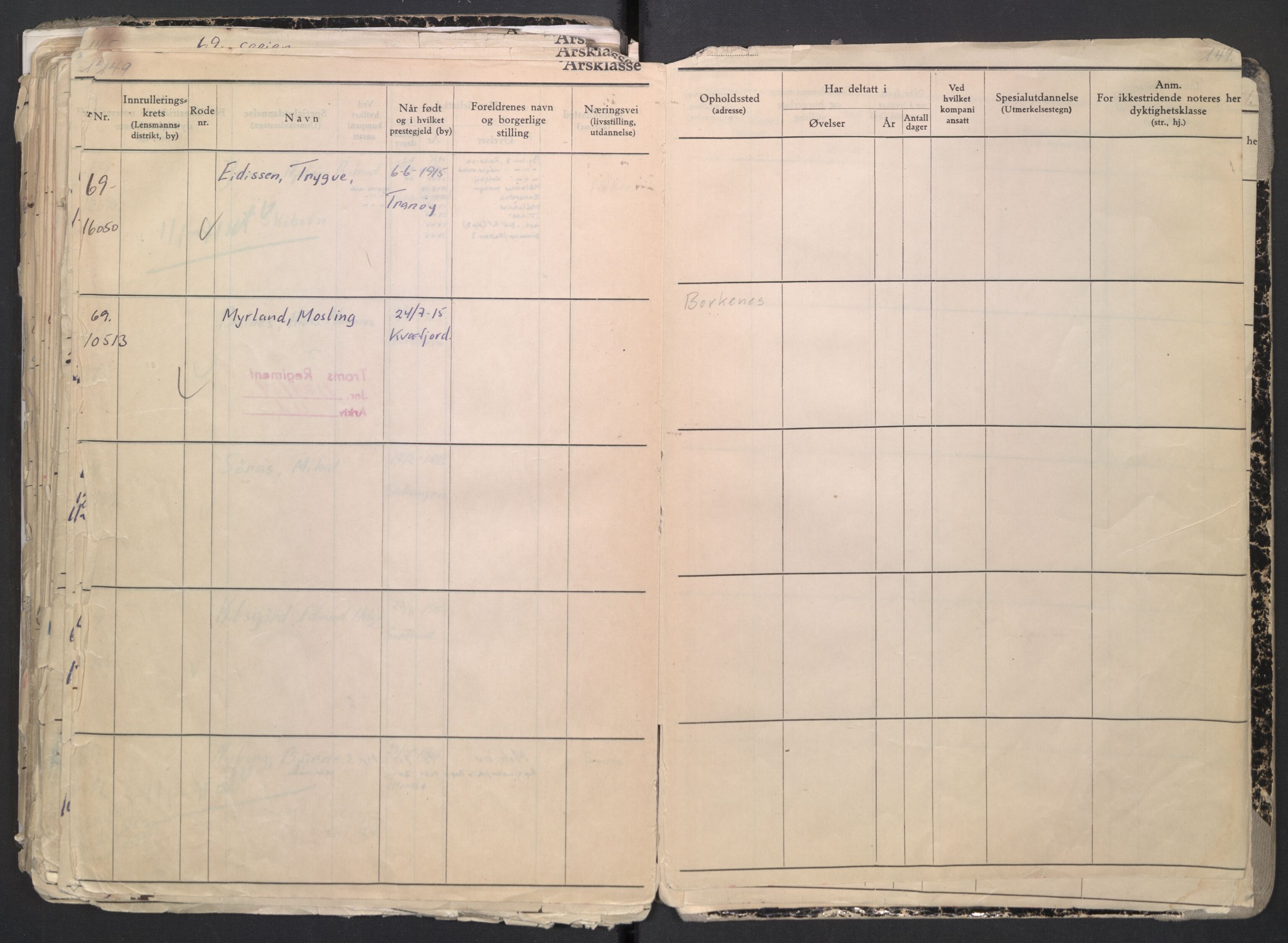 Forsvaret, Troms infanteriregiment nr. 16, AV/RA-RAFA-3146/P/Pa/L0007/0001: Ruller / Rulle for regimentets menige mannskaper, årsklasse 1936, 1936, p. 149