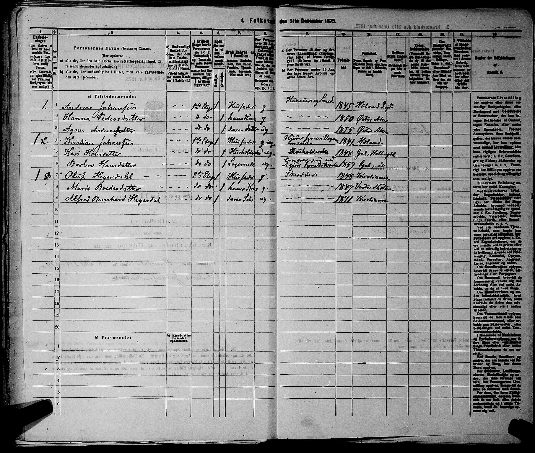 RA, 1875 census for 0218bP Østre Aker, 1875, p. 1978