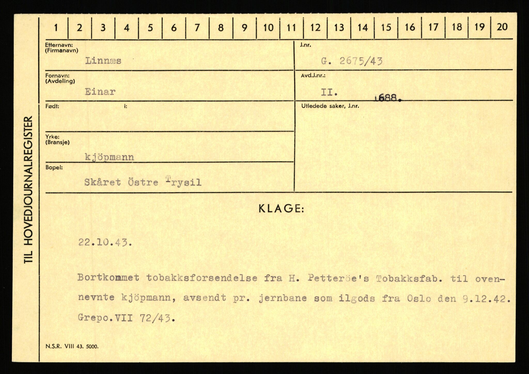 Statspolitiet - Hovedkontoret / Osloavdelingen, AV/RA-S-1329/C/Ca/L0010: Lind - Moksnes, 1943-1945, p. 398