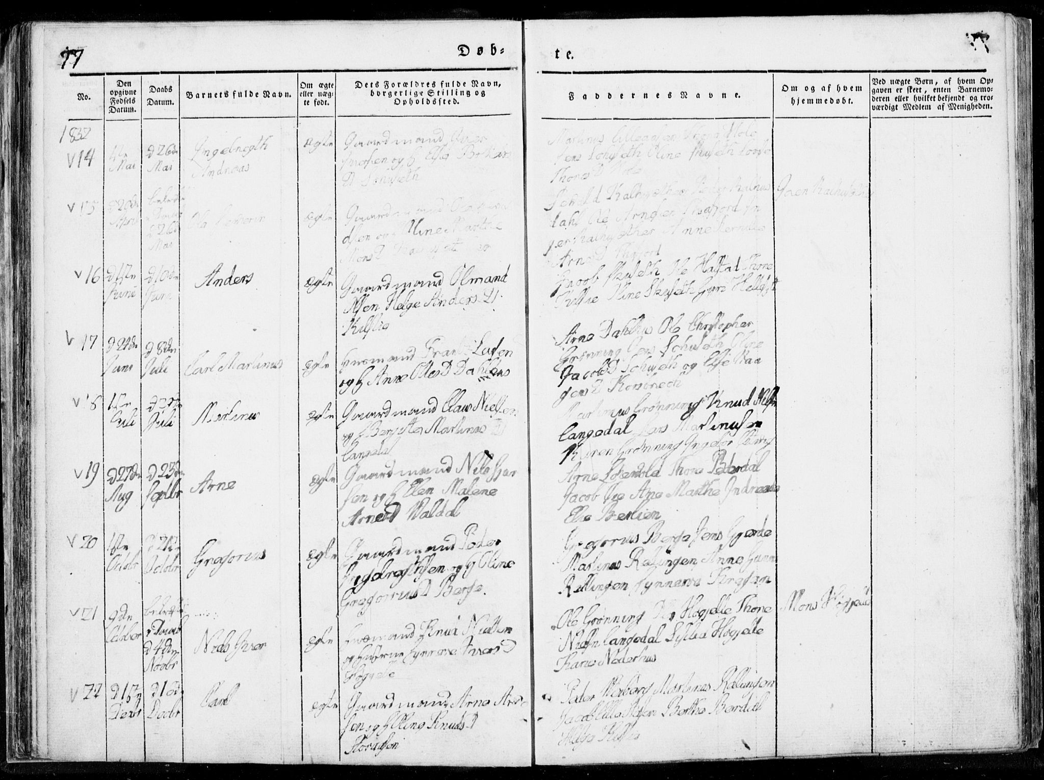Ministerialprotokoller, klokkerbøker og fødselsregistre - Møre og Romsdal, SAT/A-1454/519/L0247: Parish register (official) no. 519A06, 1827-1846, p. 77