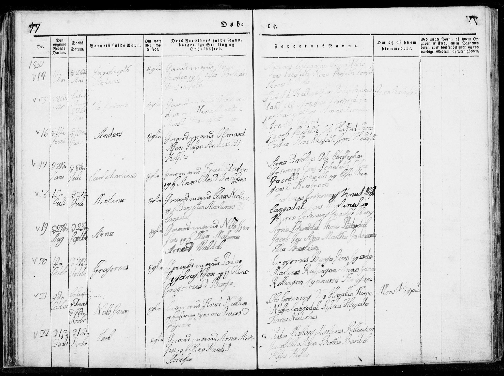 Ministerialprotokoller, klokkerbøker og fødselsregistre - Møre og Romsdal, AV/SAT-A-1454/519/L0247: Parish register (official) no. 519A06, 1827-1846, p. 77