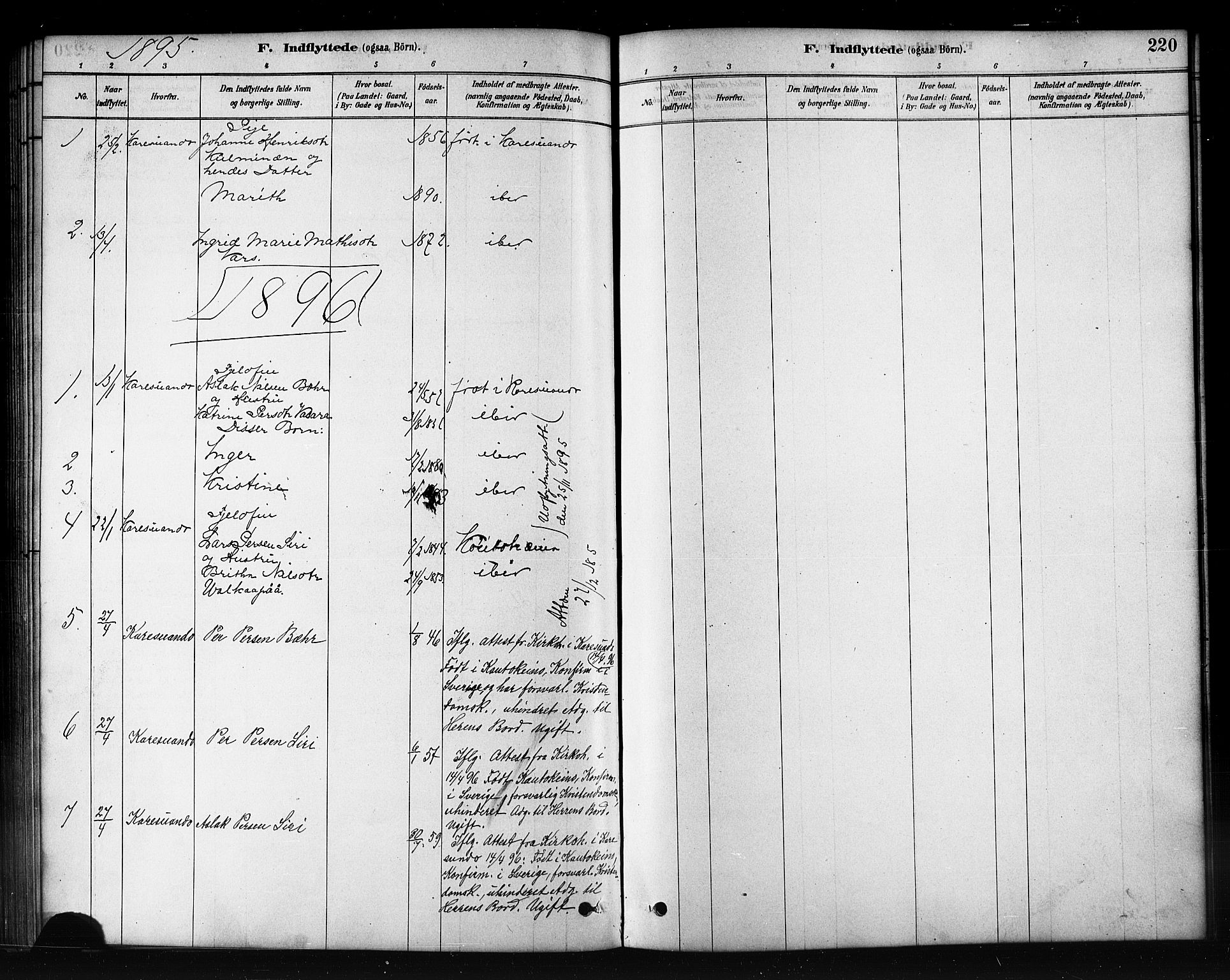 Kautokeino sokneprestembete, SATØ/S-1340/H/Hb/L0002.klokk: Parish register (copy) no. 2, 1877-1896, p. 220
