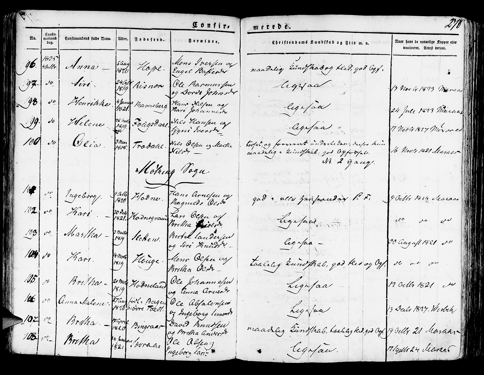 Lindås Sokneprestembete, SAB/A-76701/H/Haa: Parish register (official) no. A 8, 1823-1836, p. 278