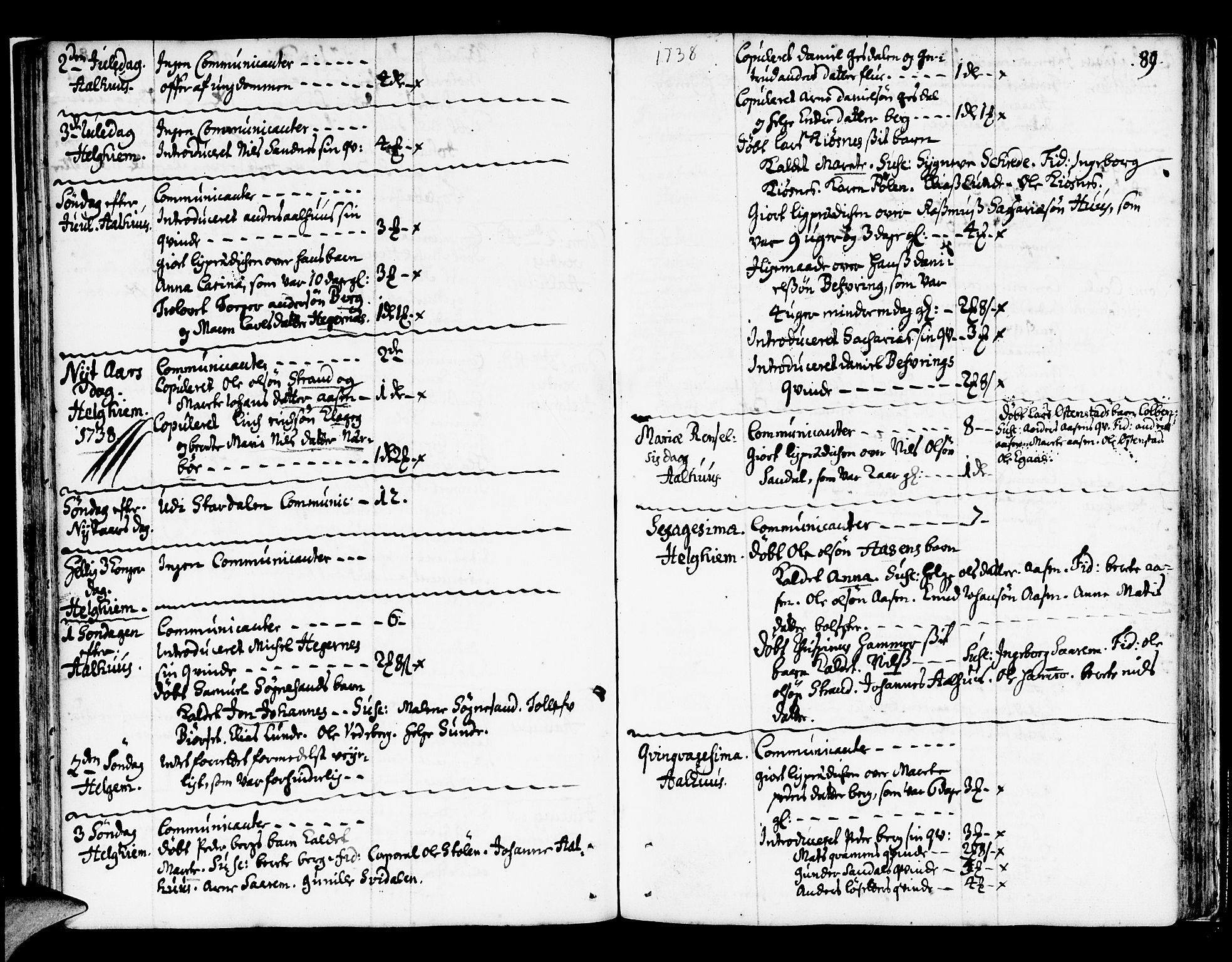 Jølster sokneprestembete, SAB/A-80701/H/Haa/Haaa/L0002: Parish register (official) no. A 2, 1731-1749, p. 88-89