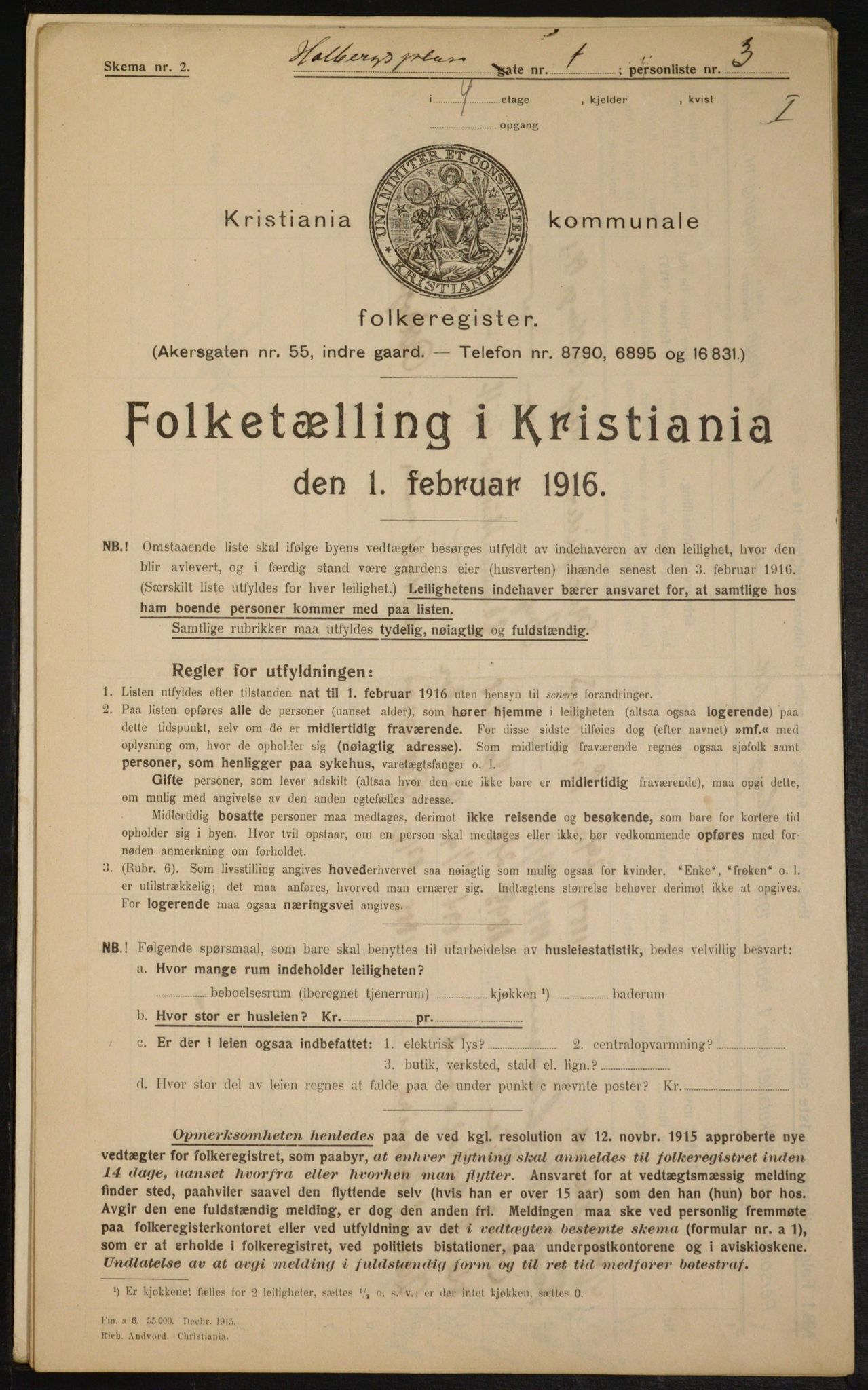 OBA, Municipal Census 1916 for Kristiania, 1916, p. 41200