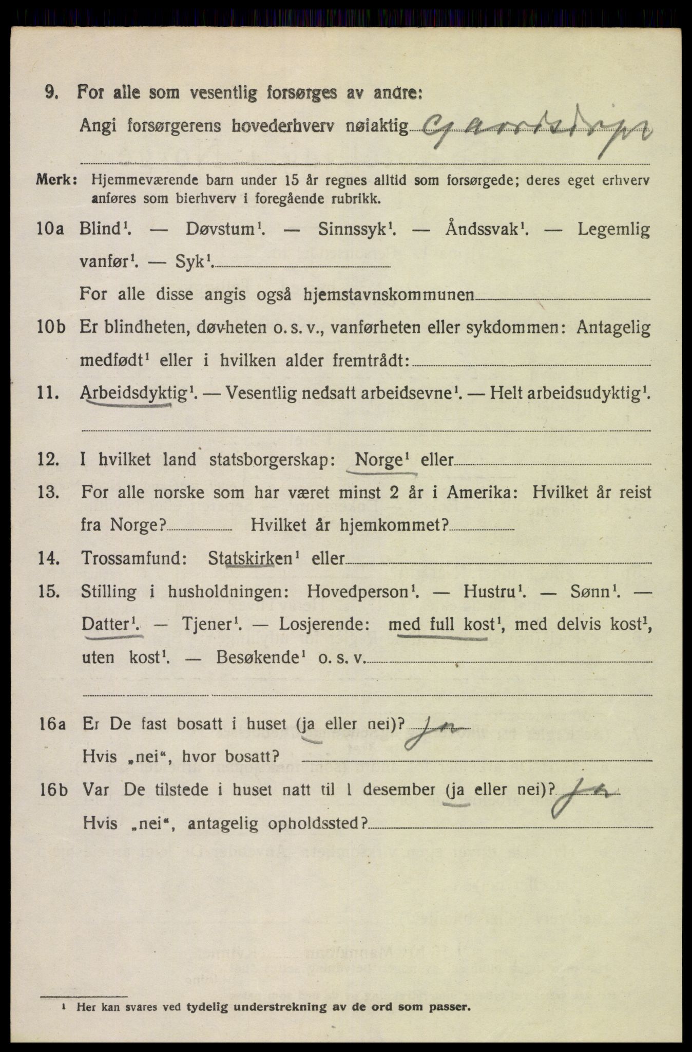 SAK, 1920 census for Kvinesdal, 1920, p. 5696