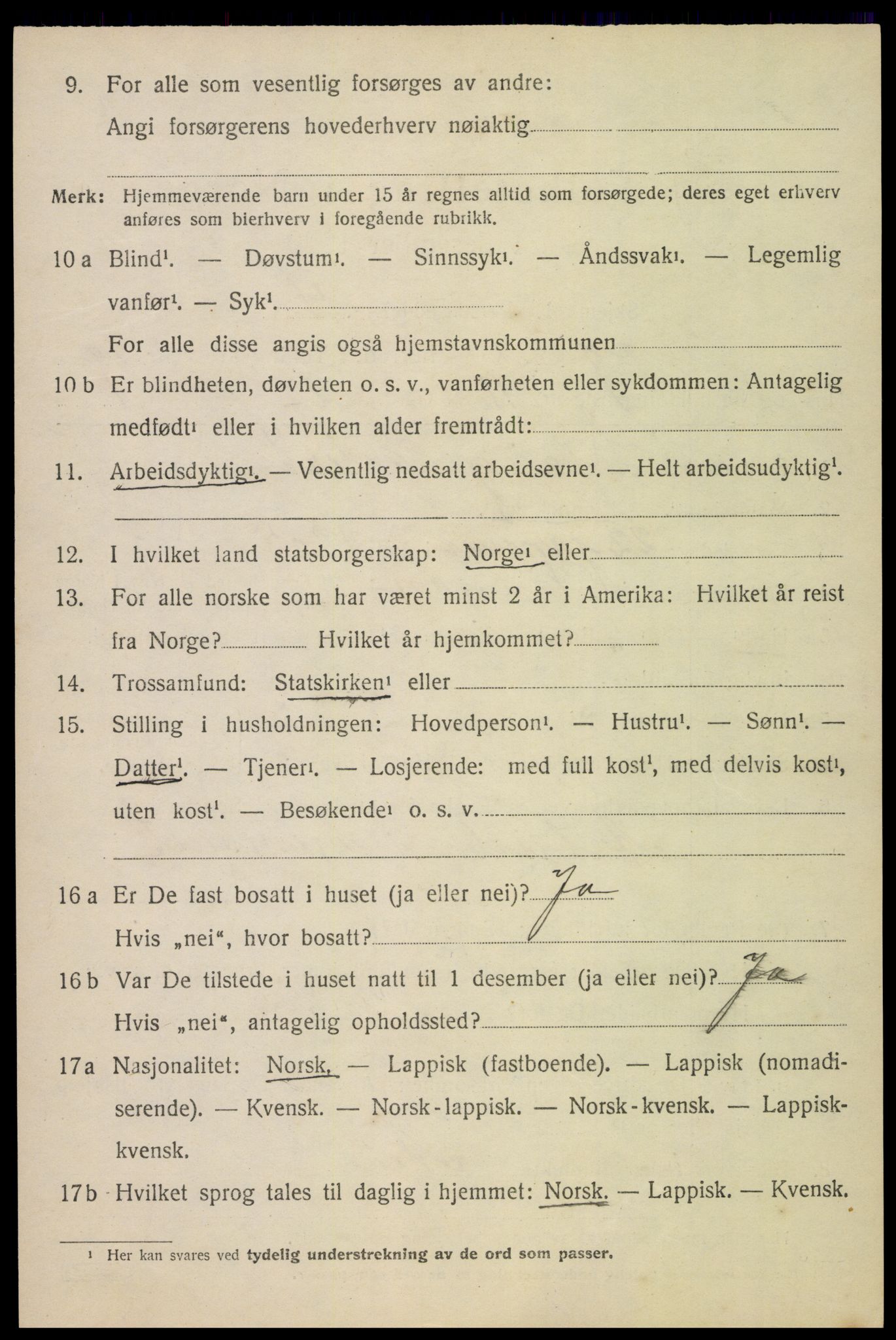 SAT, 1920 census for Vågan, 1920, p. 8996