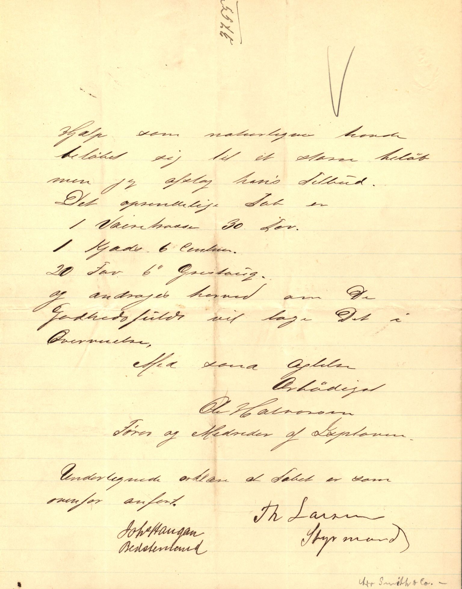 Pa 63 - Østlandske skibsassuranceforening, VEMU/A-1079/G/Ga/L0027/0003: Havaridokumenter / Bothnia, Petropolis, Agathe, Annie, Ispolen, Isploven, 1891, p. 110