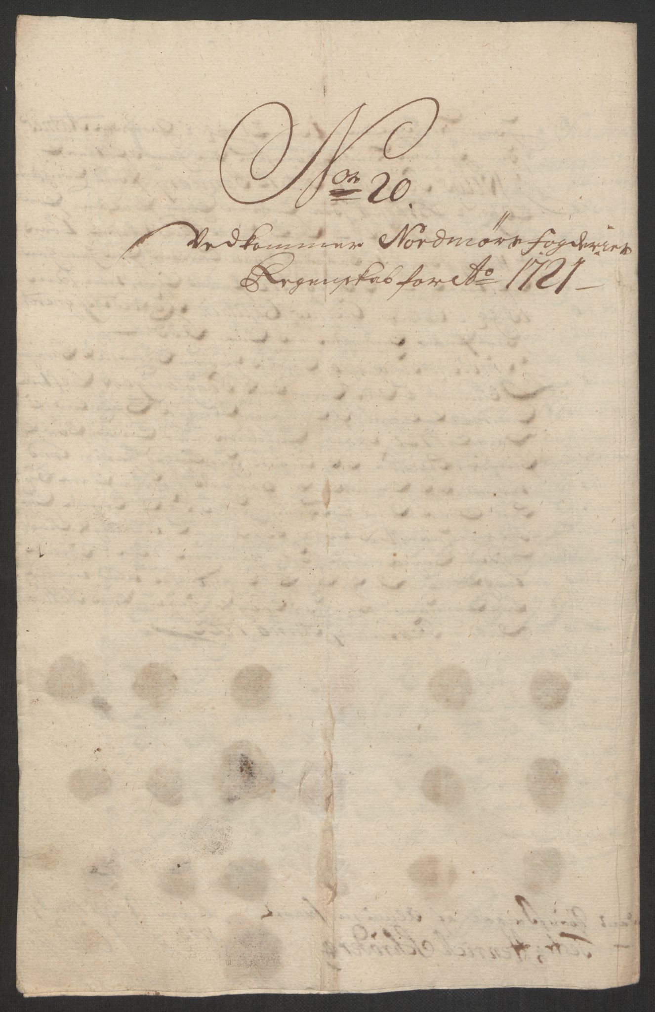 Rentekammeret inntil 1814, Reviderte regnskaper, Fogderegnskap, RA/EA-4092/R56/L3754: Fogderegnskap Nordmøre, 1721, p. 198