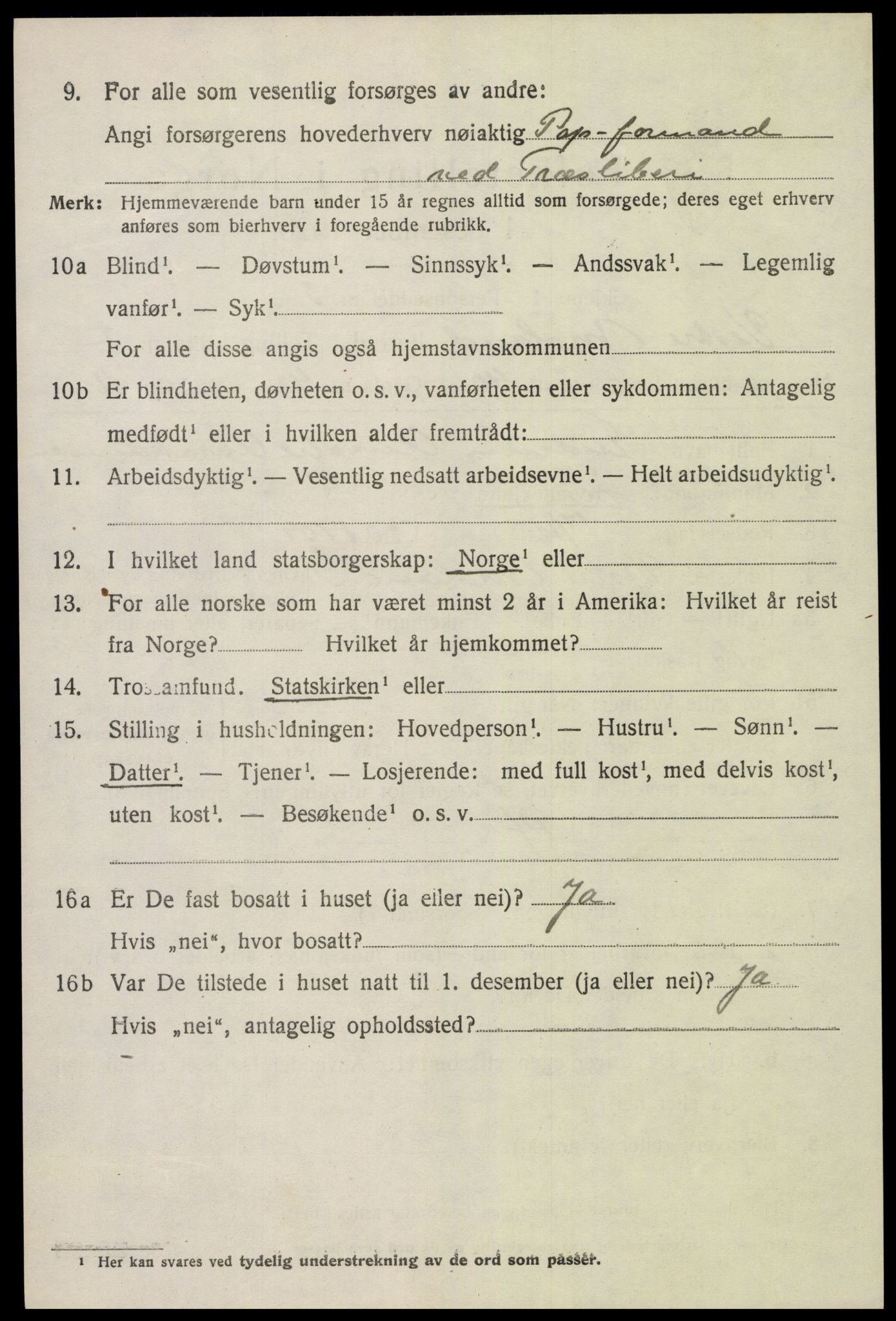 SAK, 1920 census for Vestre Moland, 1920, p. 5212