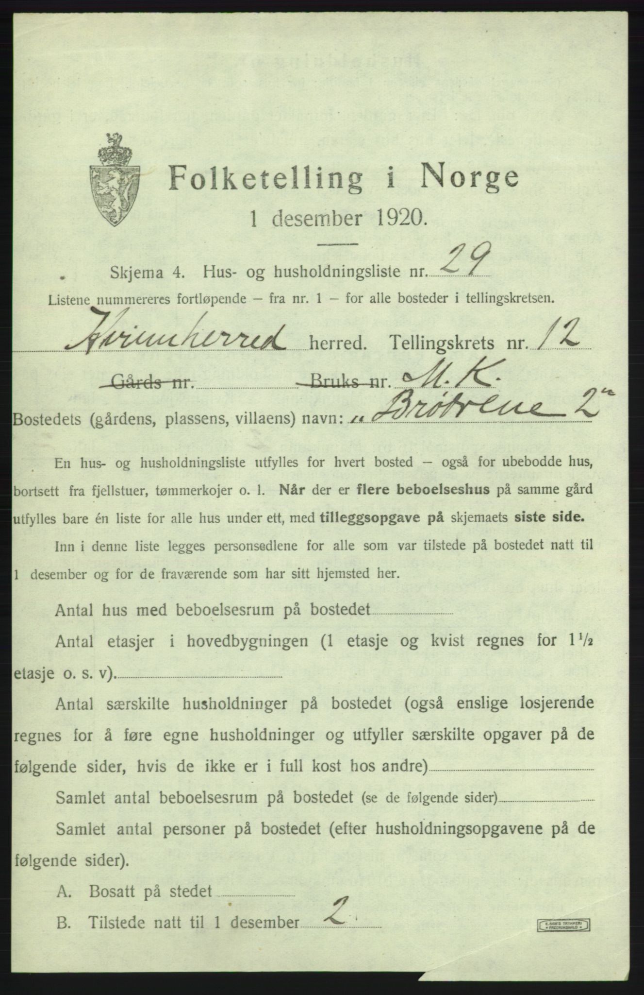 SAB, 1920 census for Kvinnherad, 1920, p. 1365
