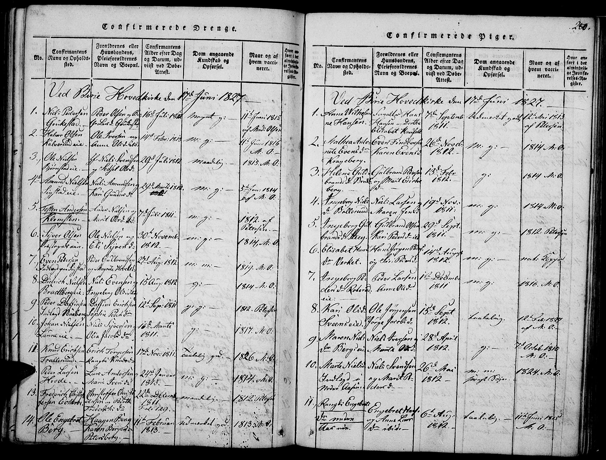 Biri prestekontor, SAH/PREST-096/H/Ha/Haa/L0003: Parish register (official) no. 3, 1814-1828, p. 280