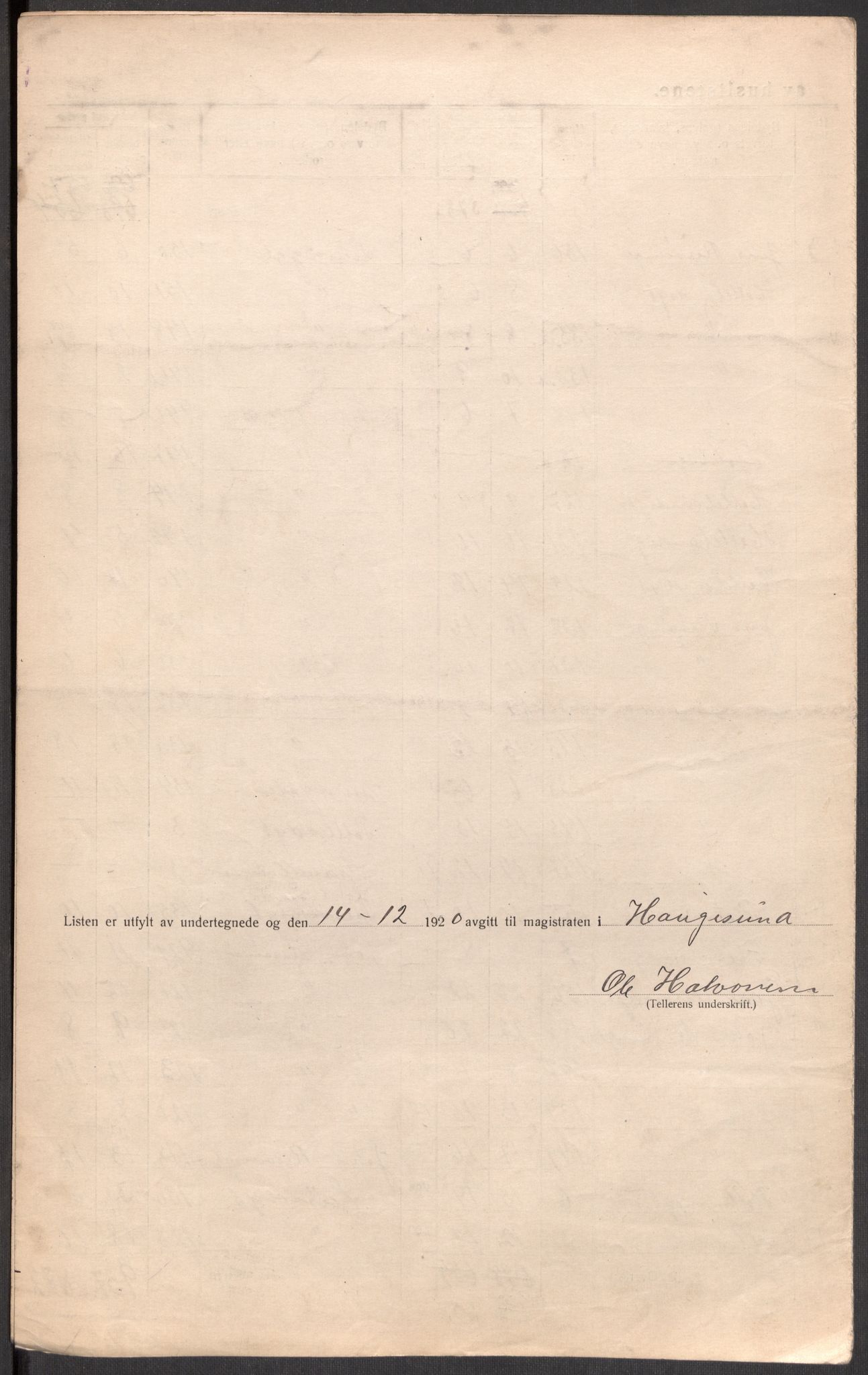 SAST, 1920 census for Haugesund, 1920, p. 62