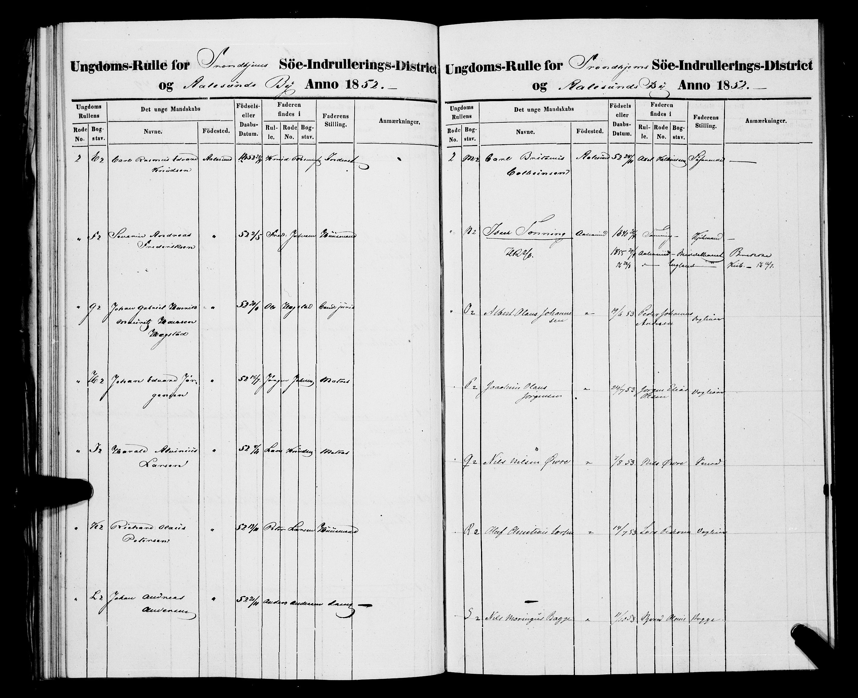 Sjøinnrulleringen - Trondhjemske distrikt, AV/SAT-A-5121/01/L0307: Hovedrulle, ungdomsrulle og ekstrarulle for Ålesund by, 1831-1846