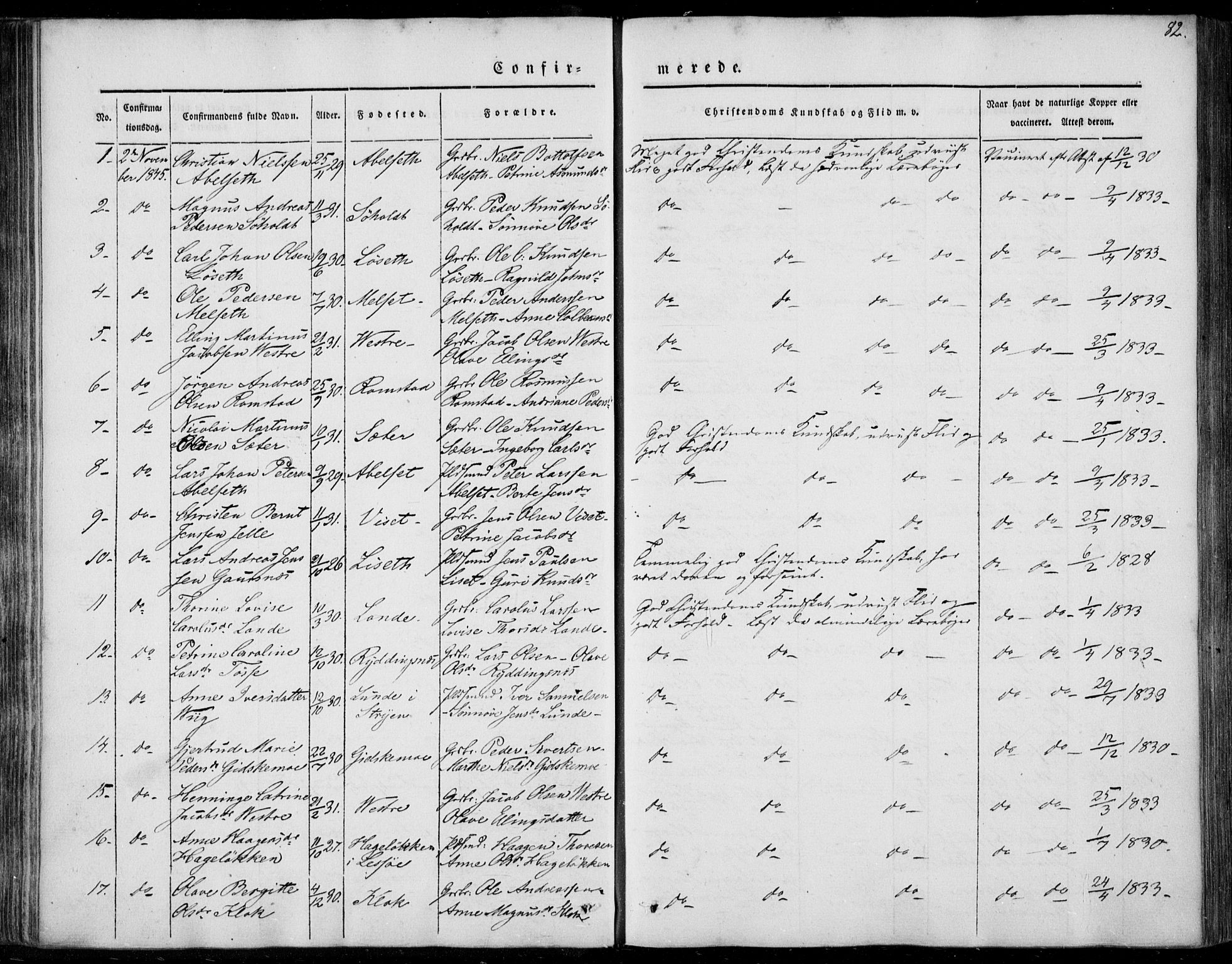 Ministerialprotokoller, klokkerbøker og fødselsregistre - Møre og Romsdal, AV/SAT-A-1454/522/L0312: Parish register (official) no. 522A07, 1843-1851, p. 82