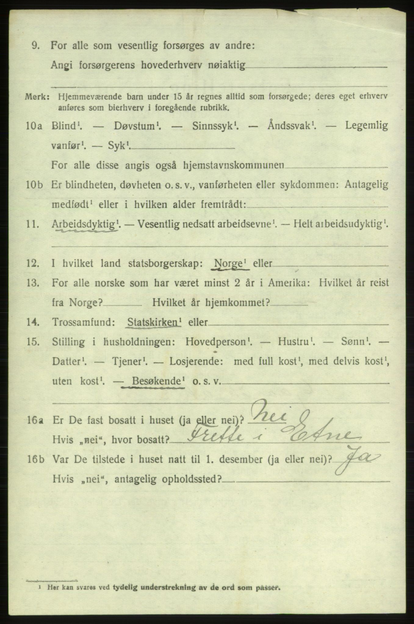 SAB, 1920 census for Etne, 1920, p. 4684