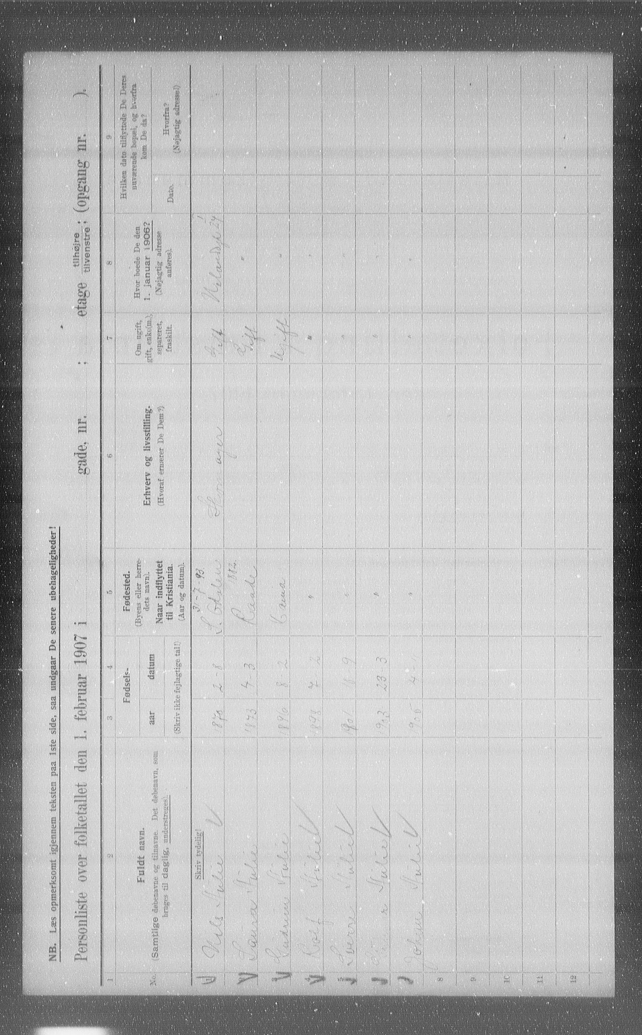 OBA, Municipal Census 1907 for Kristiania, 1907, p. 60330