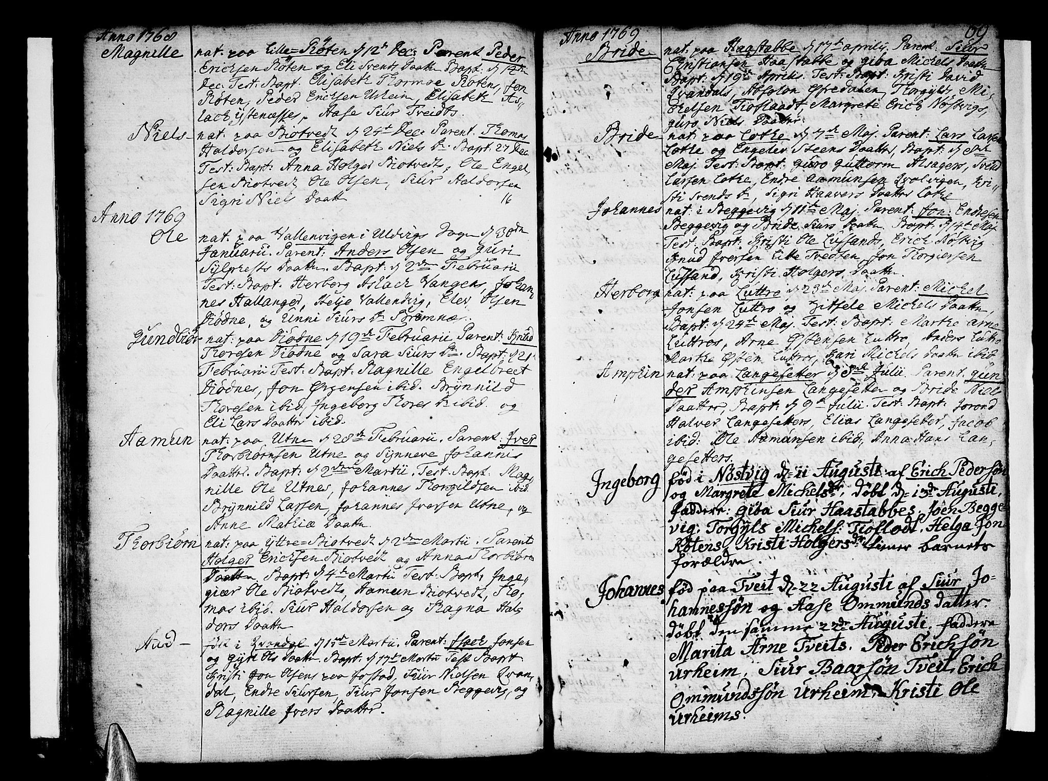 Ullensvang sokneprestembete, SAB/A-78701/H/Haa: Parish register (official) no. A 6 /2, 1758-1788, p. 69