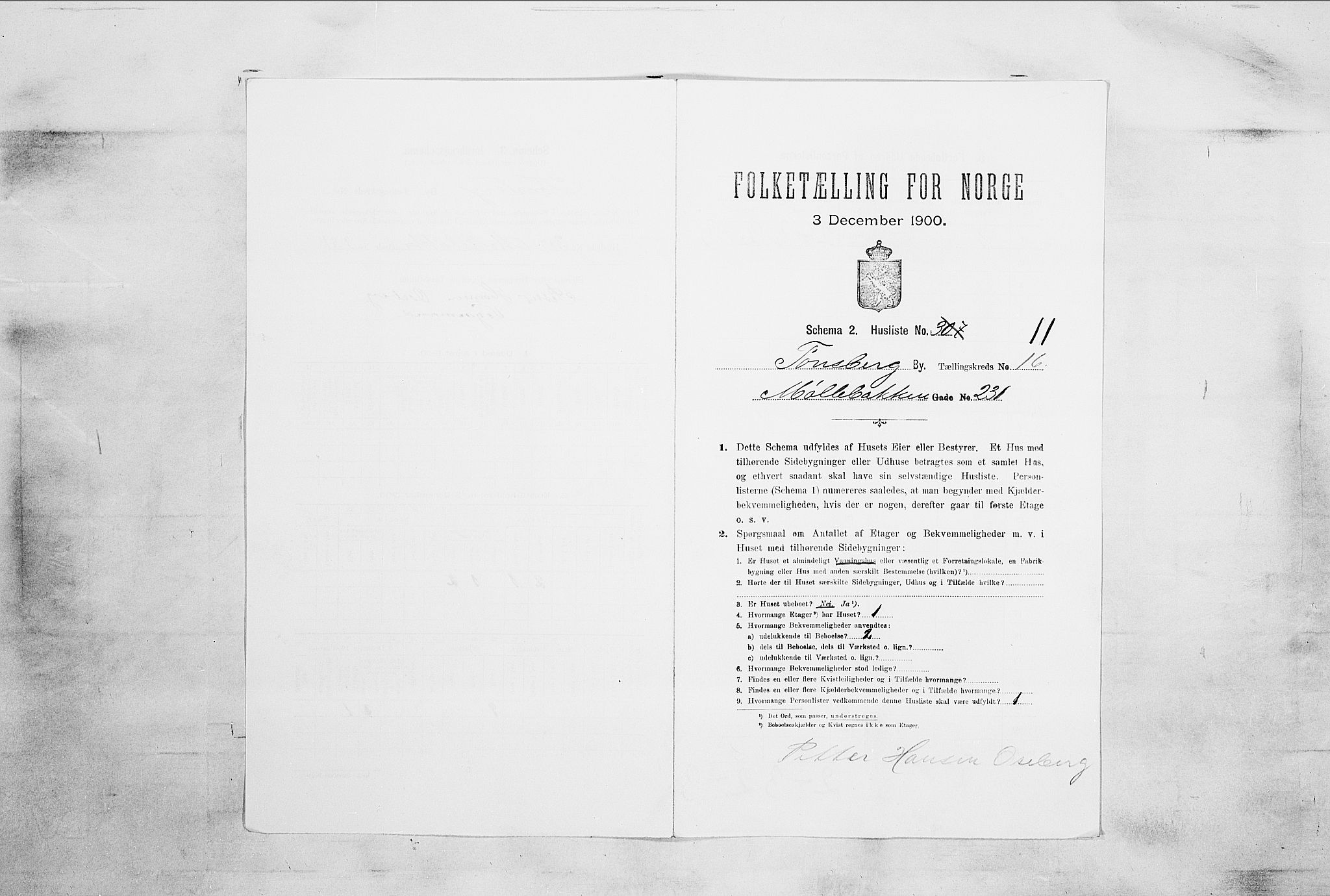 RA, 1900 census for Tønsberg, 1900, p. 2425