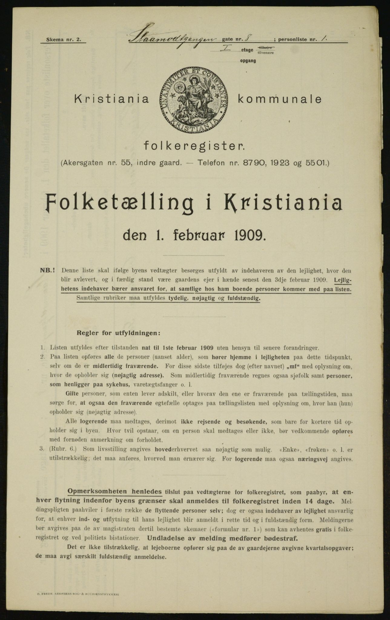 OBA, Municipal Census 1909 for Kristiania, 1909, p. 87949