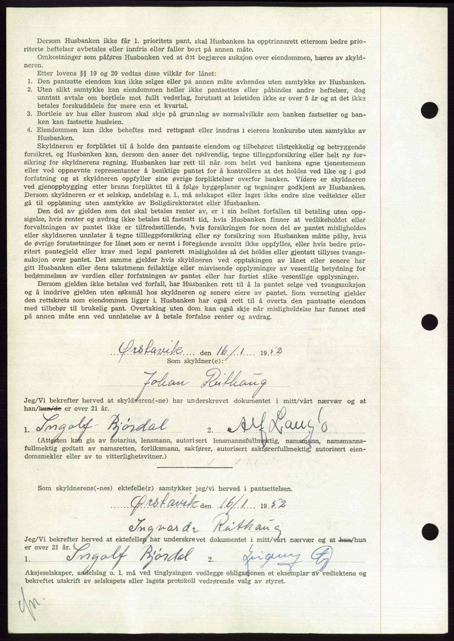 Søre Sunnmøre sorenskriveri, AV/SAT-A-4122/1/2/2C/L0121: Mortgage book no. 9B, 1951-1952, Diary no: : 161/1952