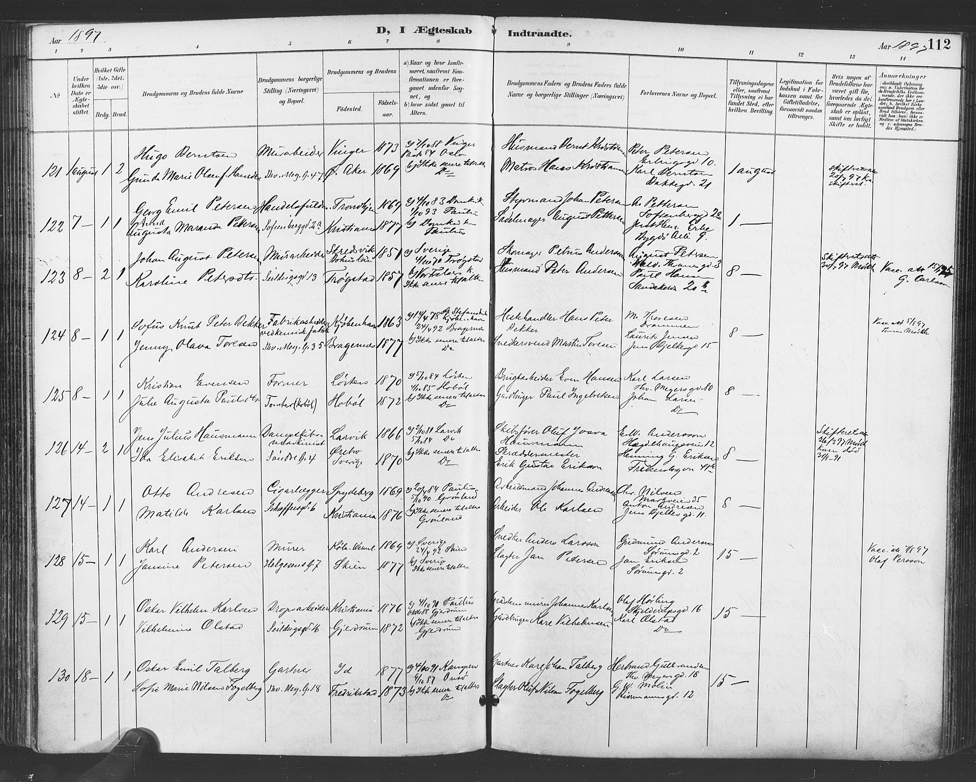 Paulus prestekontor Kirkebøker, SAO/A-10871/F/Fa/L0009: Parish register (official) no. 9, 1891-1901, p. 112
