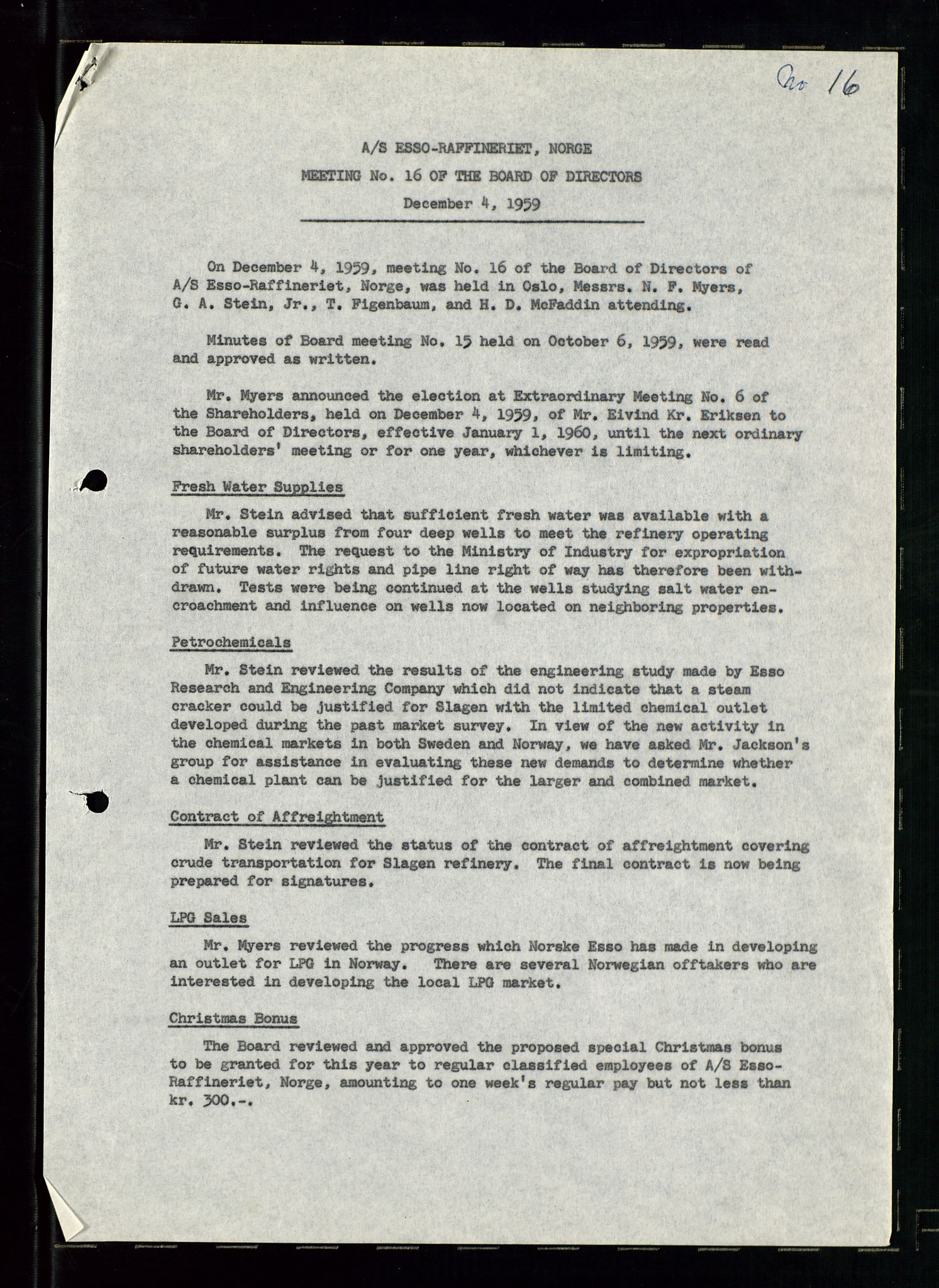 PA 1537 - A/S Essoraffineriet Norge, SAST/A-101957/A/Aa/L0001/0001: Styremøter / Styremøter, board meetings, 1959-1961, p. 197