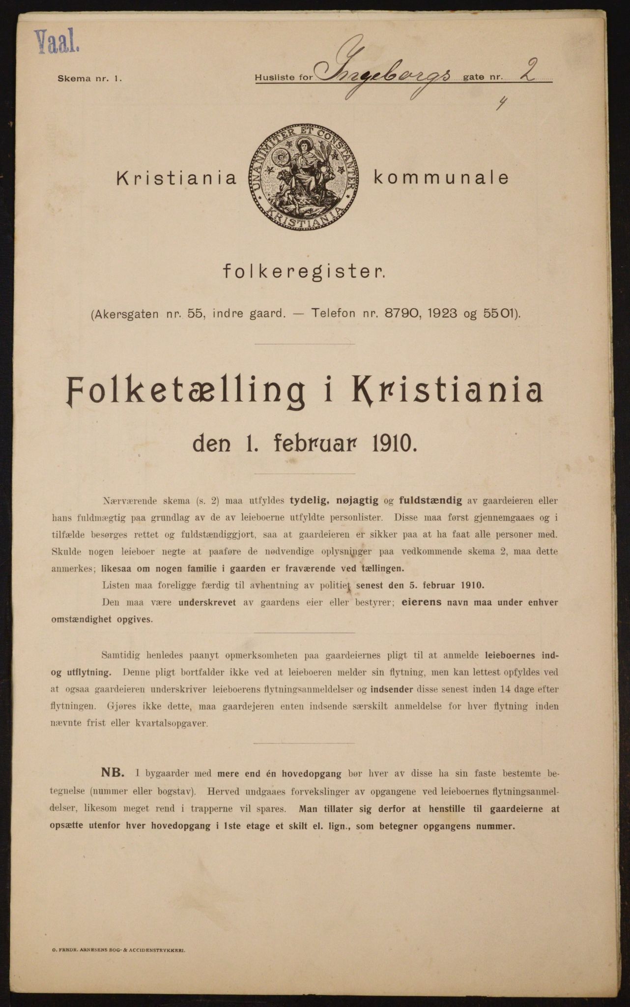 OBA, Municipal Census 1910 for Kristiania, 1910, p. 42763