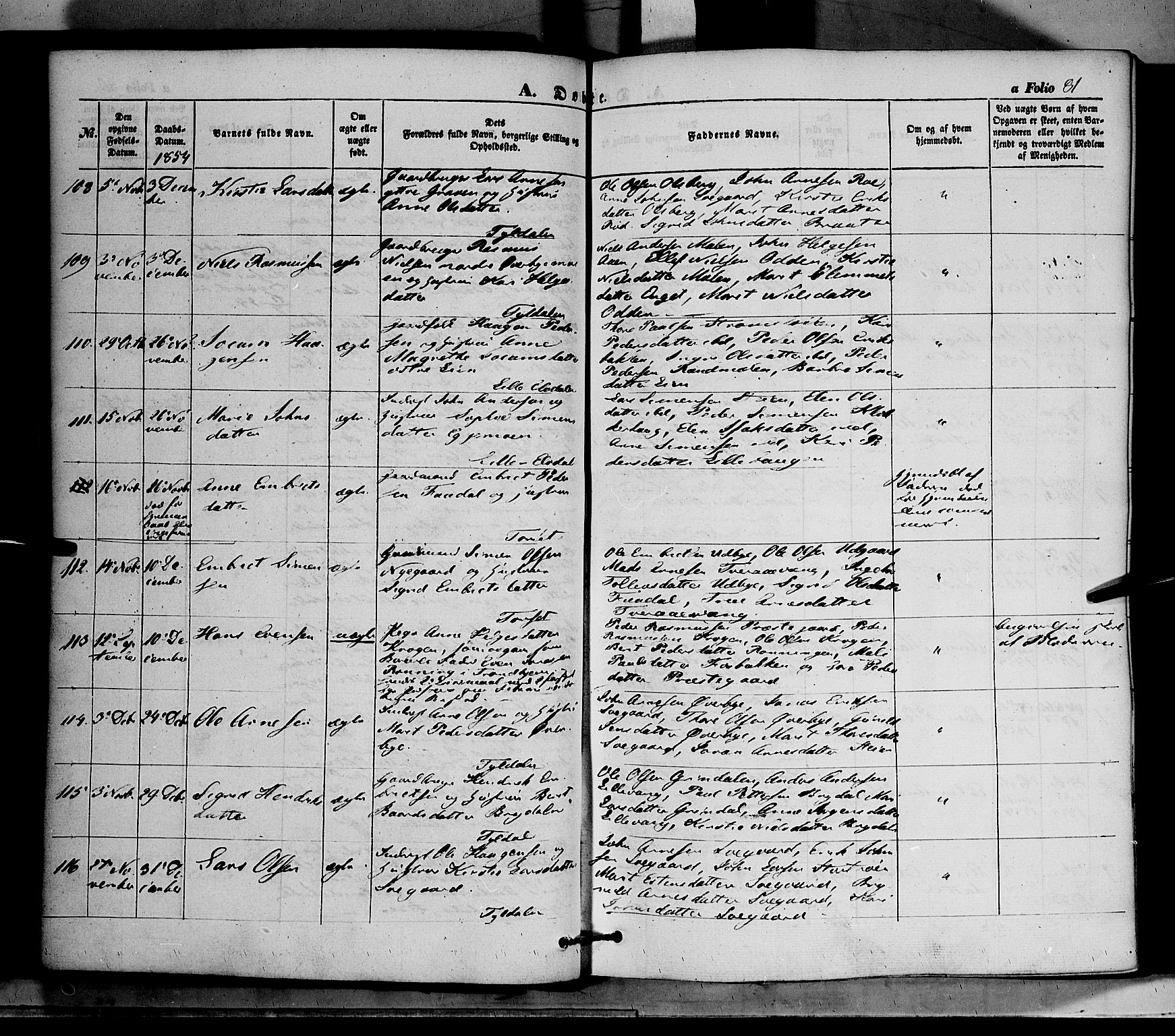 Tynset prestekontor, AV/SAH-PREST-058/H/Ha/Haa/L0020: Parish register (official) no. 20, 1848-1862, p. 81
