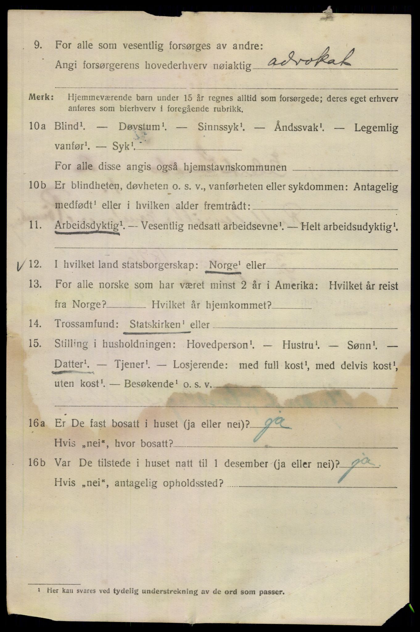 SAO, 1920 census for Kristiania, 1920, p. 210336