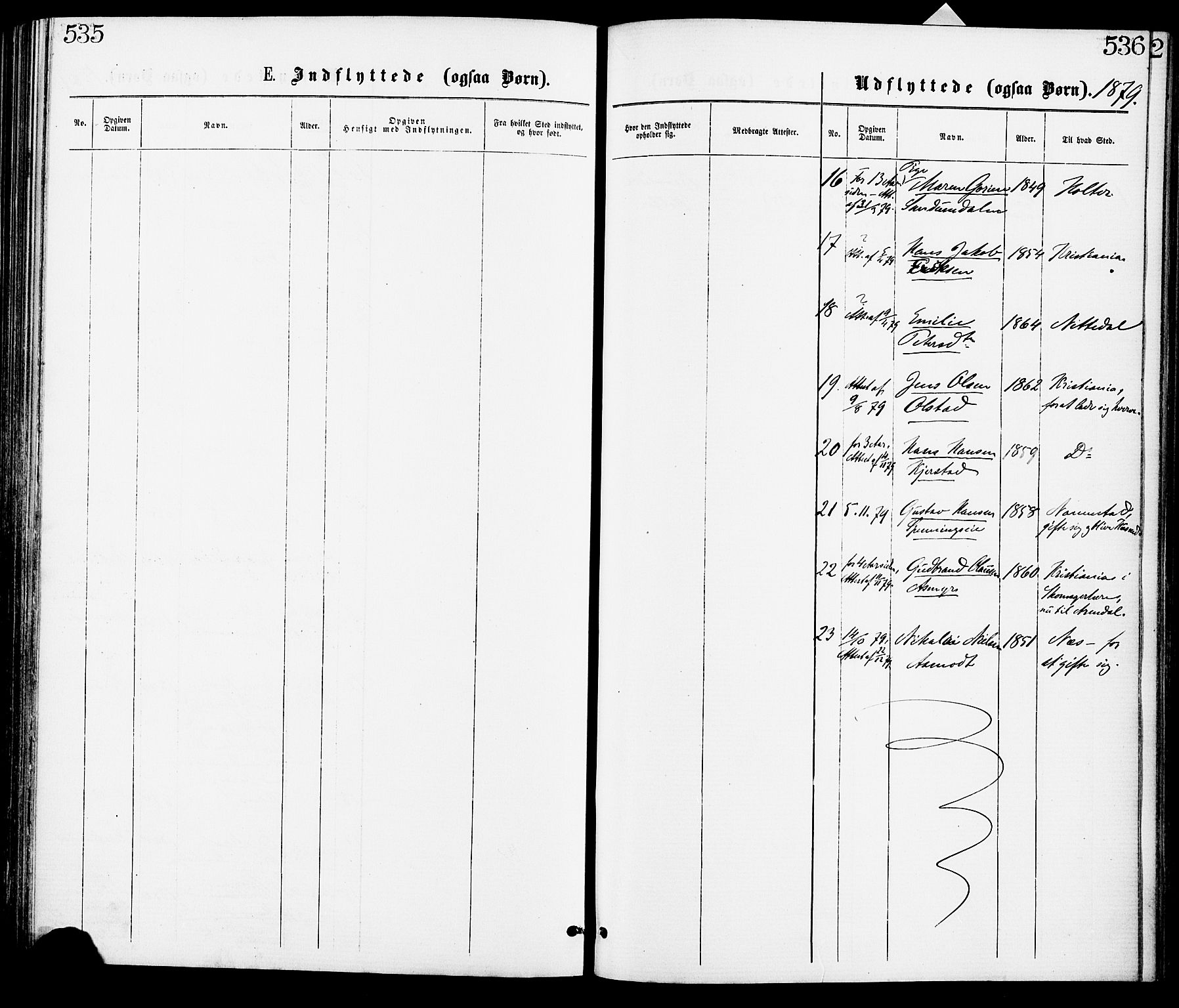 Gjerdrum prestekontor Kirkebøker, SAO/A-10412b/F/Fa/L0008: Parish register (official) no. I 8, 1867-1880, p. 535-536