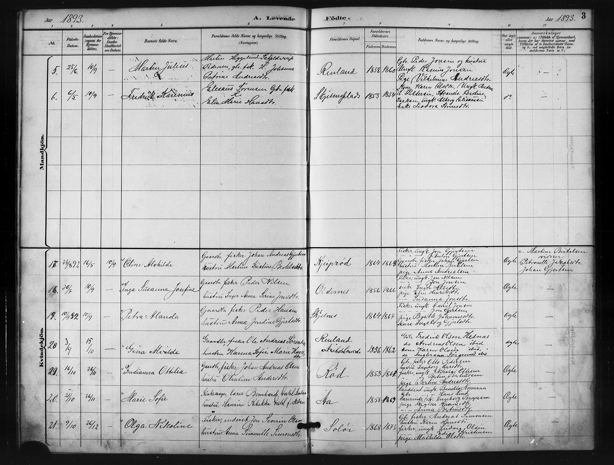 Salangen sokneprestembete, SATØ/S-1324/H/Ha/L0001klokker: Parish register (copy) no. 1, 1893-1910, p. 3