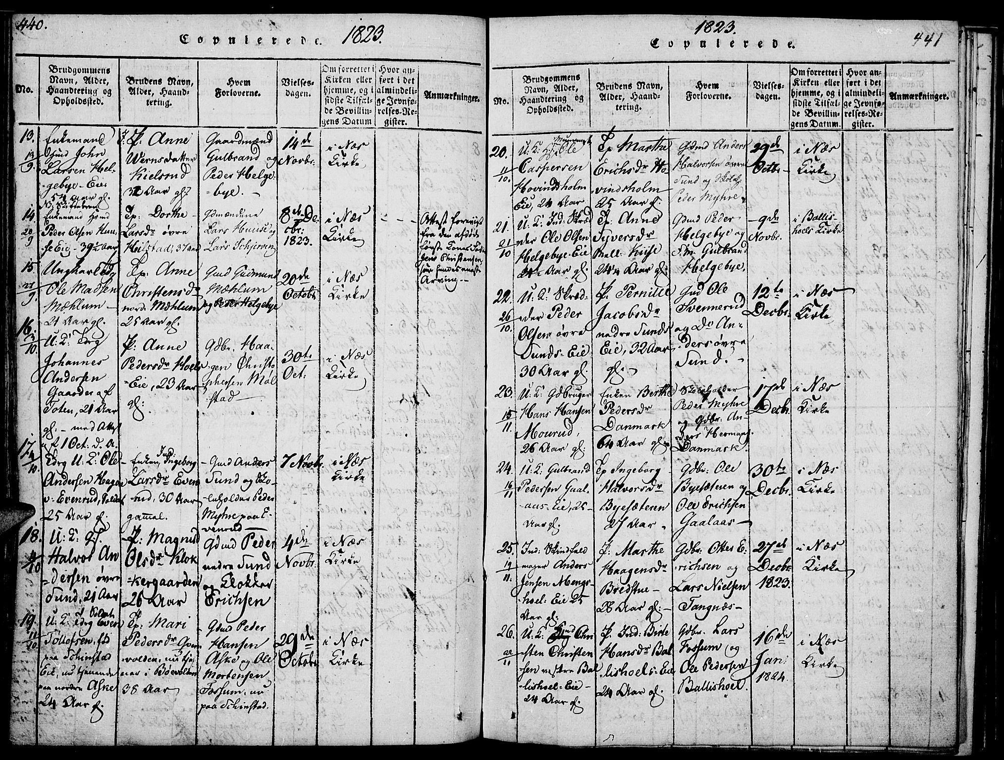 Nes prestekontor, Hedmark, SAH/PREST-020/K/Ka/L0002: Parish register (official) no. 2, 1813-1827, p. 440-441