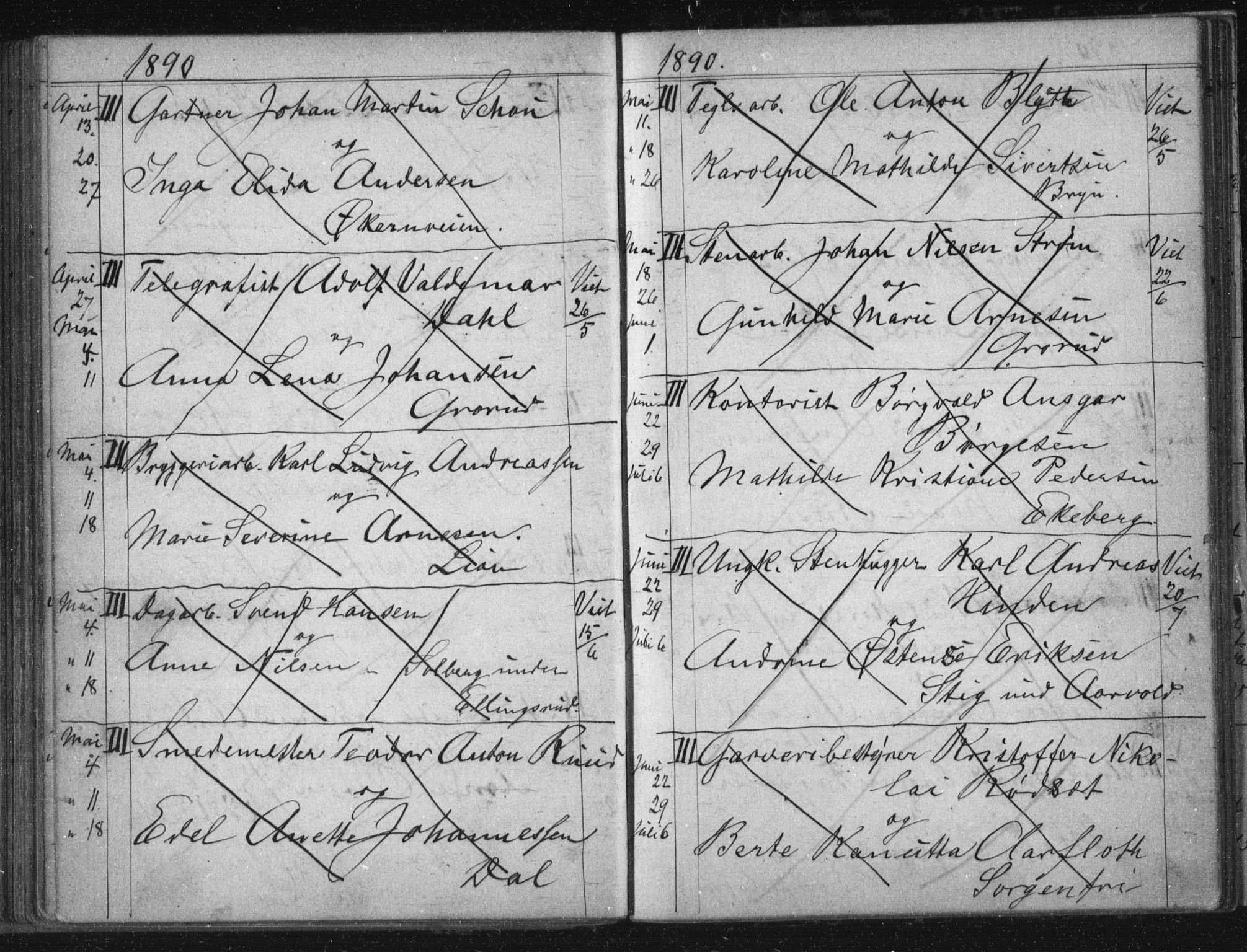 Østre Aker prestekontor Kirkebøker, AV/SAO-A-10840/H/Ha/L0005: Banns register no. I 5, 1879-1899