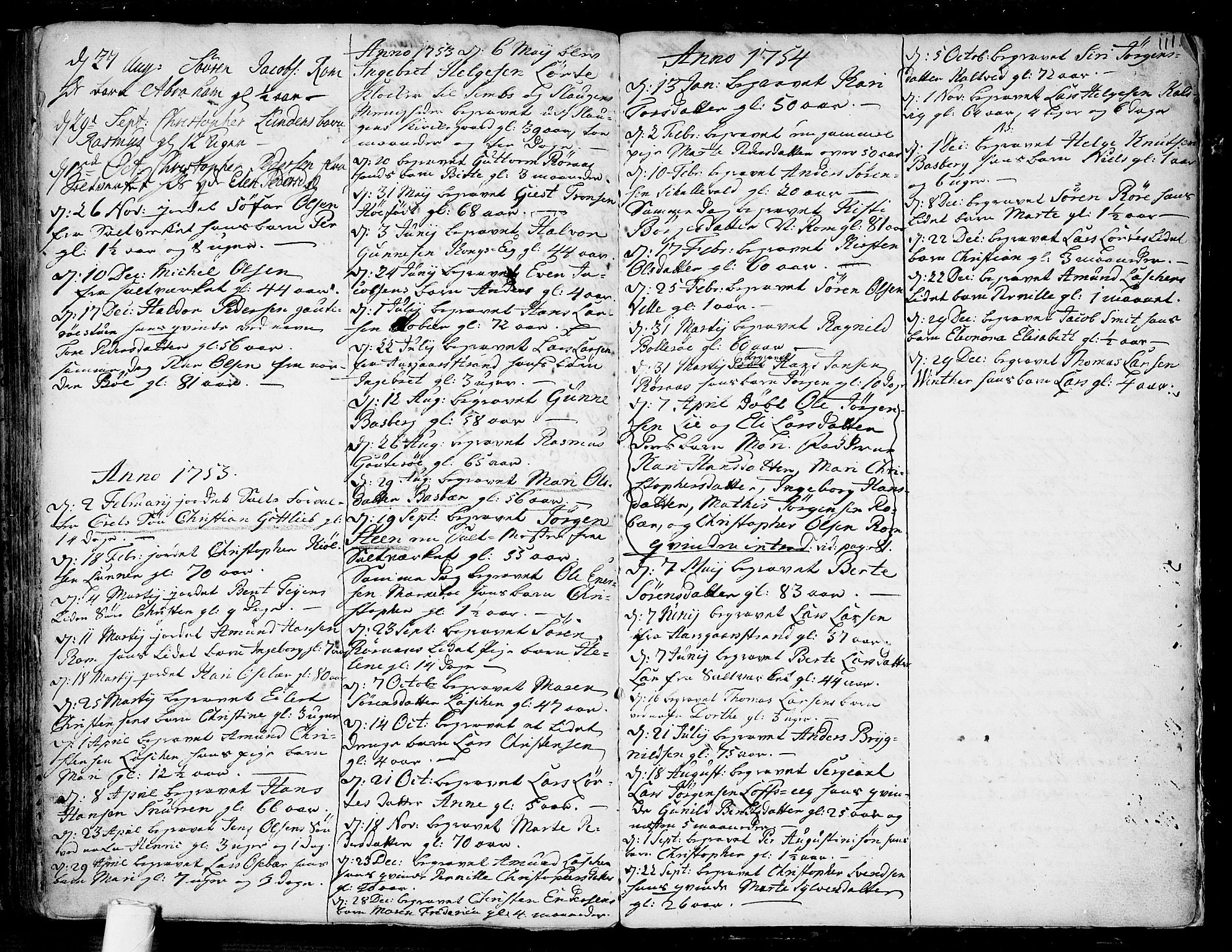Sem kirkebøker, SAKO/A-5/F/Fb/L0001: Parish register (official) no. II 1, 1702-1764, p. 111